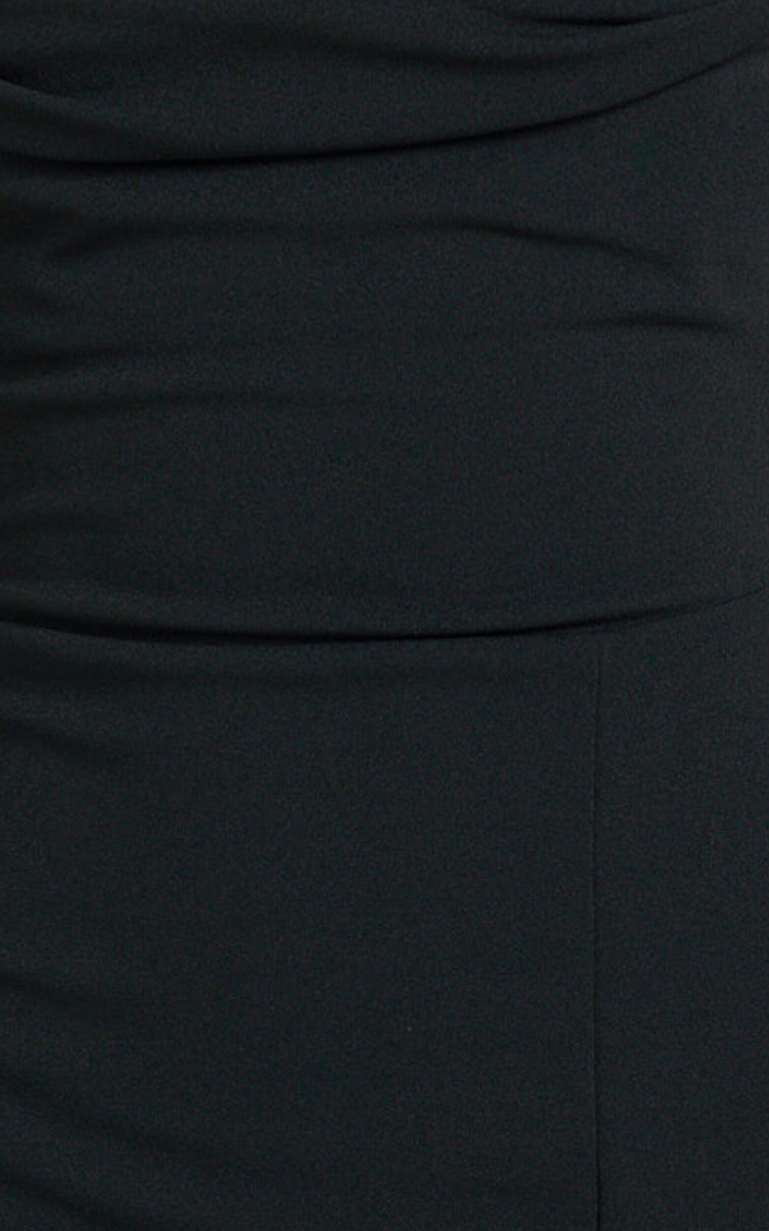 Donna Maxi Dress - Cowl Neck Column High Split Dress in Black