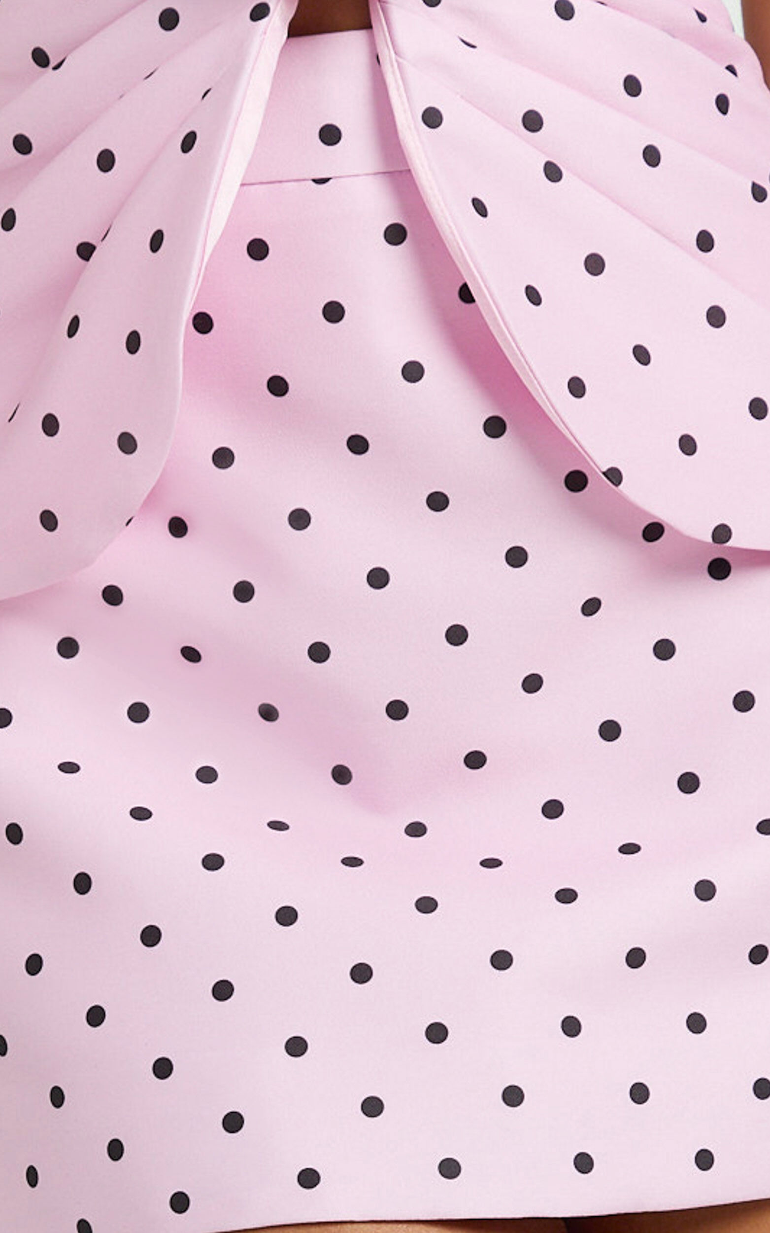 Cynthia Mini Skirt - Fitted Polka Dot Skirt in Fondant Pink Polka Dot