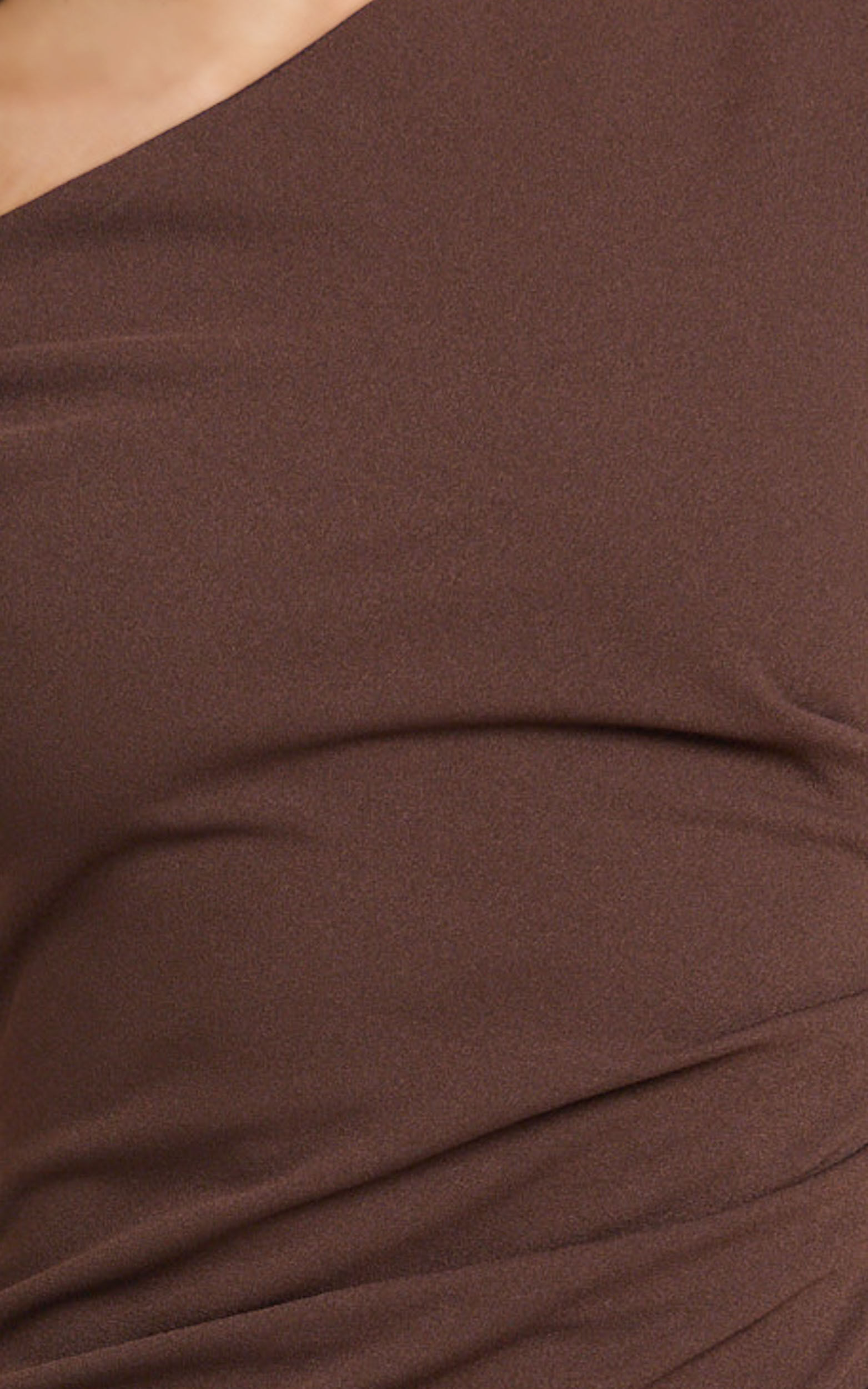 Genie Maxi Dress - Off The Shoulder Dress in Chocolate