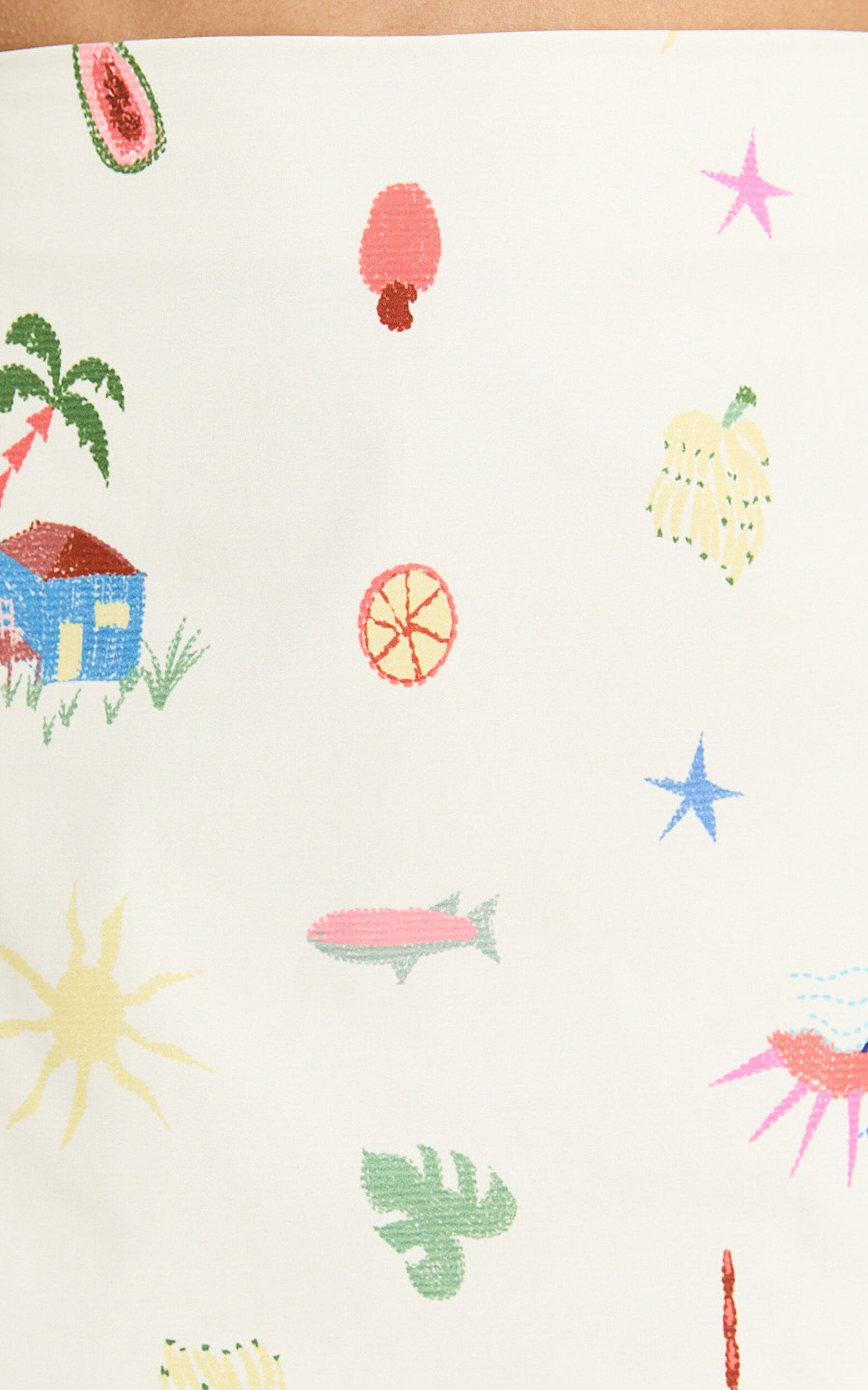 Amalie The Label - Malia Embroidered Scallop Hem Mini Skort in Tropical Oasis Print