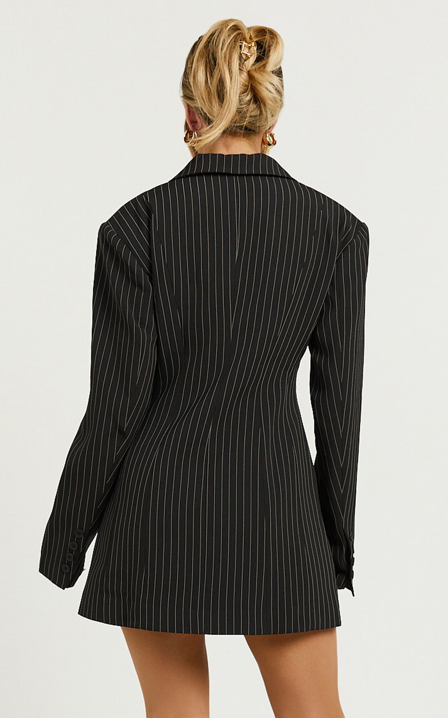 Lioness - Leo Dress in Onyx Pinstripe