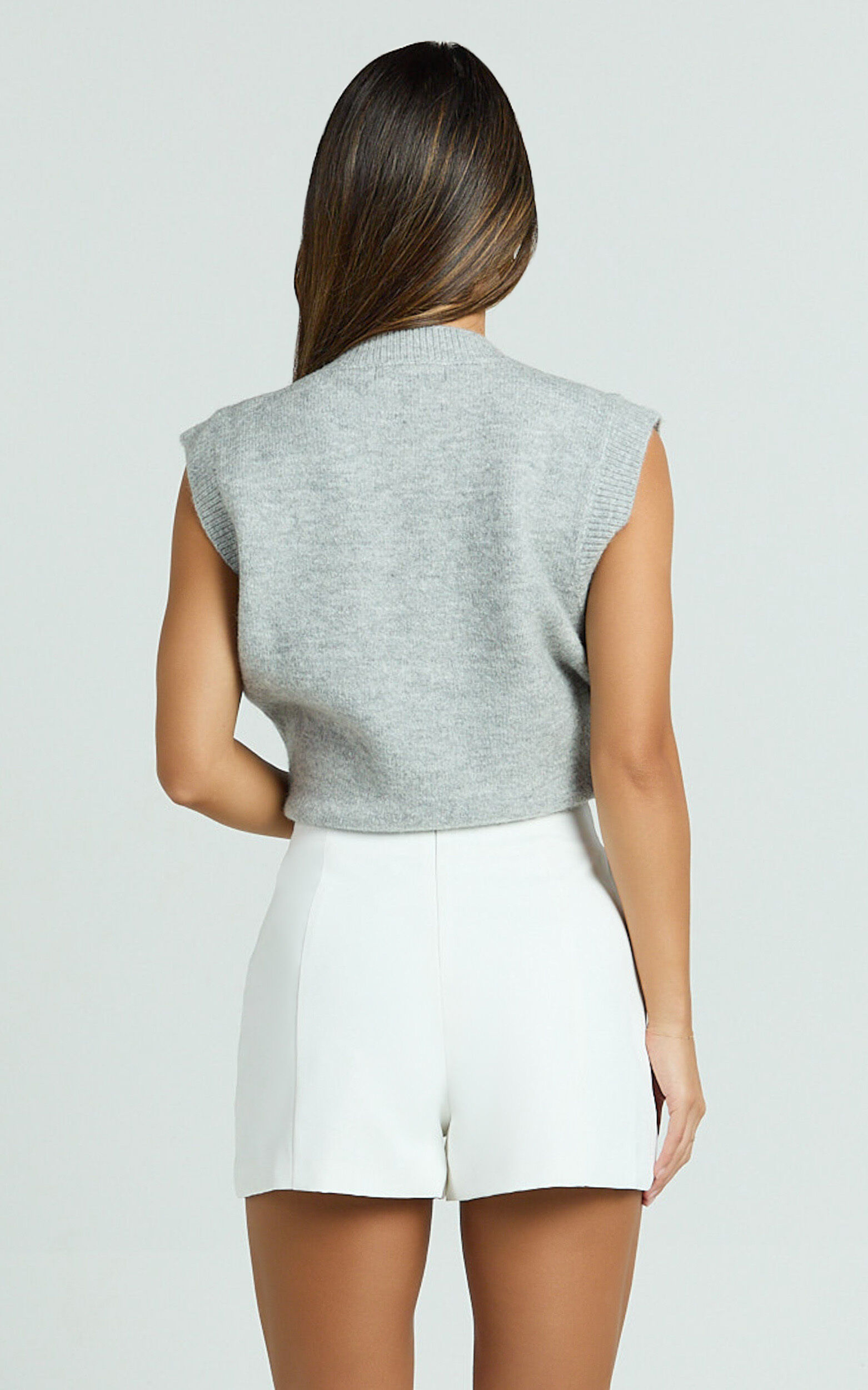 Marlena Shorts - High Waisted A Line Tailored Shorts in White