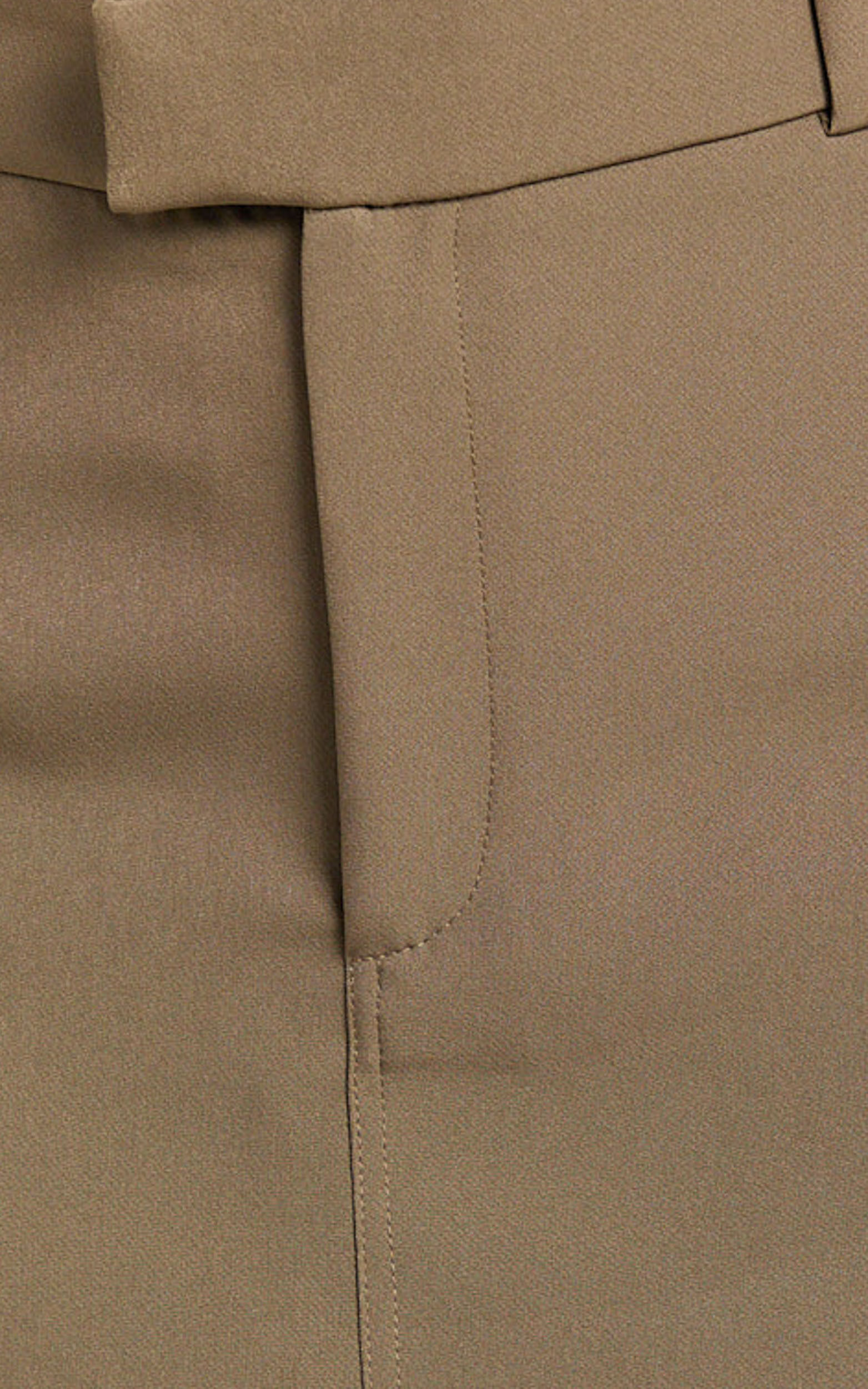 Ursula Mini Skirt - Low Waist Tailored Skirt in Khaki