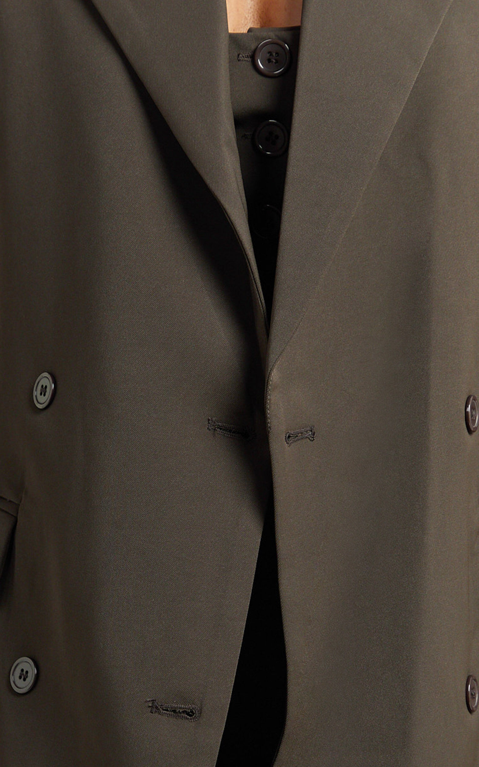 Lorena Coat - Double Breasted Longline Jacket in Dark Brown