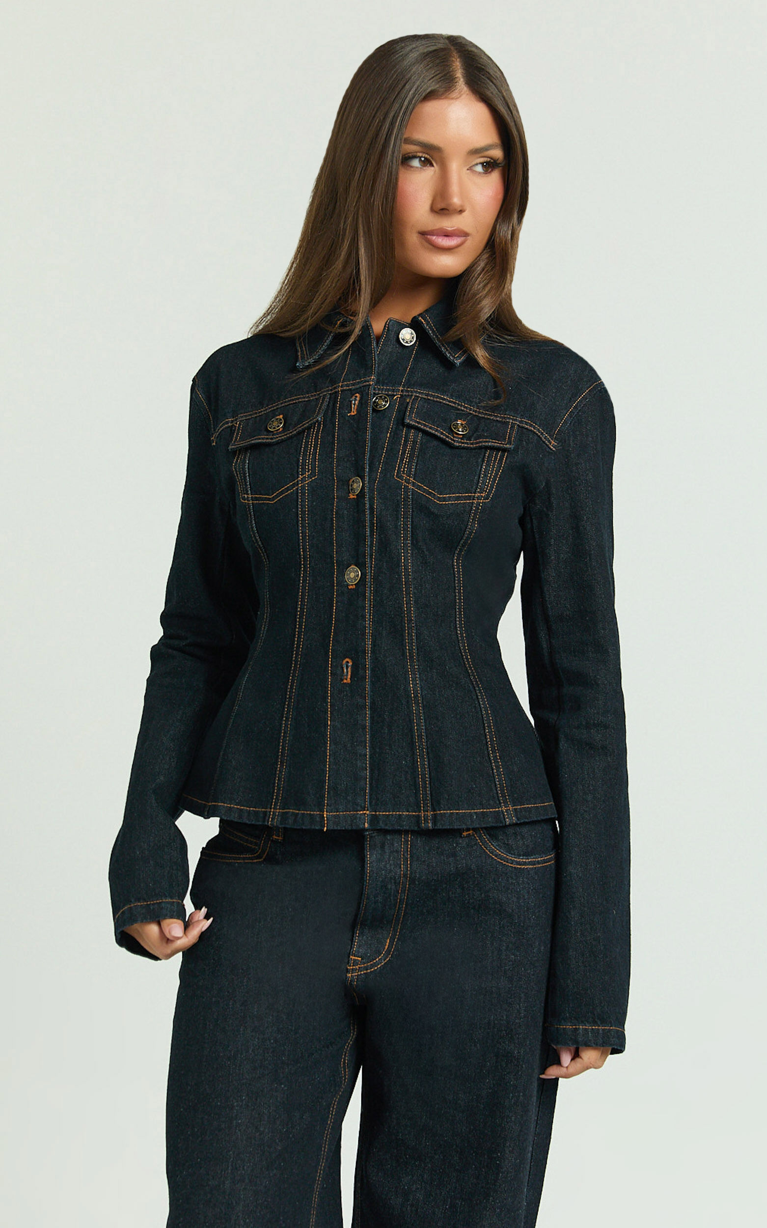 Lioness - Rider Denim Jacket in Dark Denim