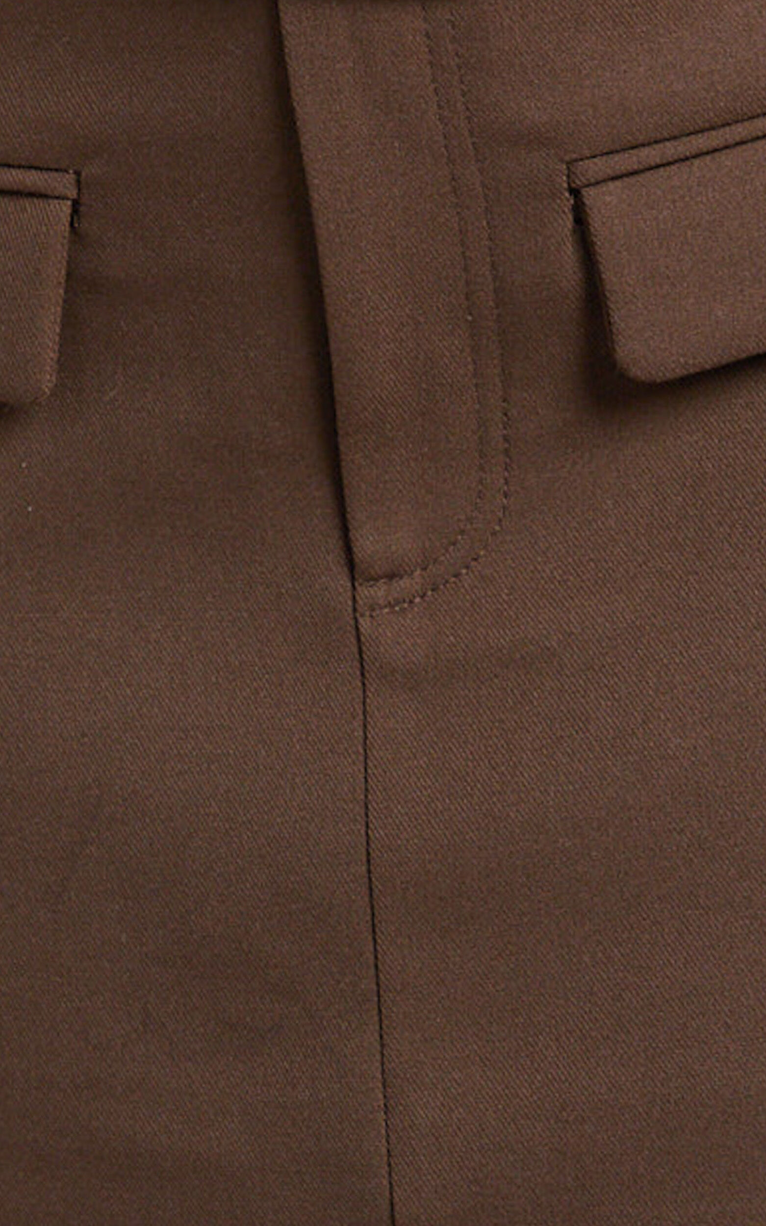 Yvette Mini Skirt - High Waisted Wool Look Skirt in Chocolate