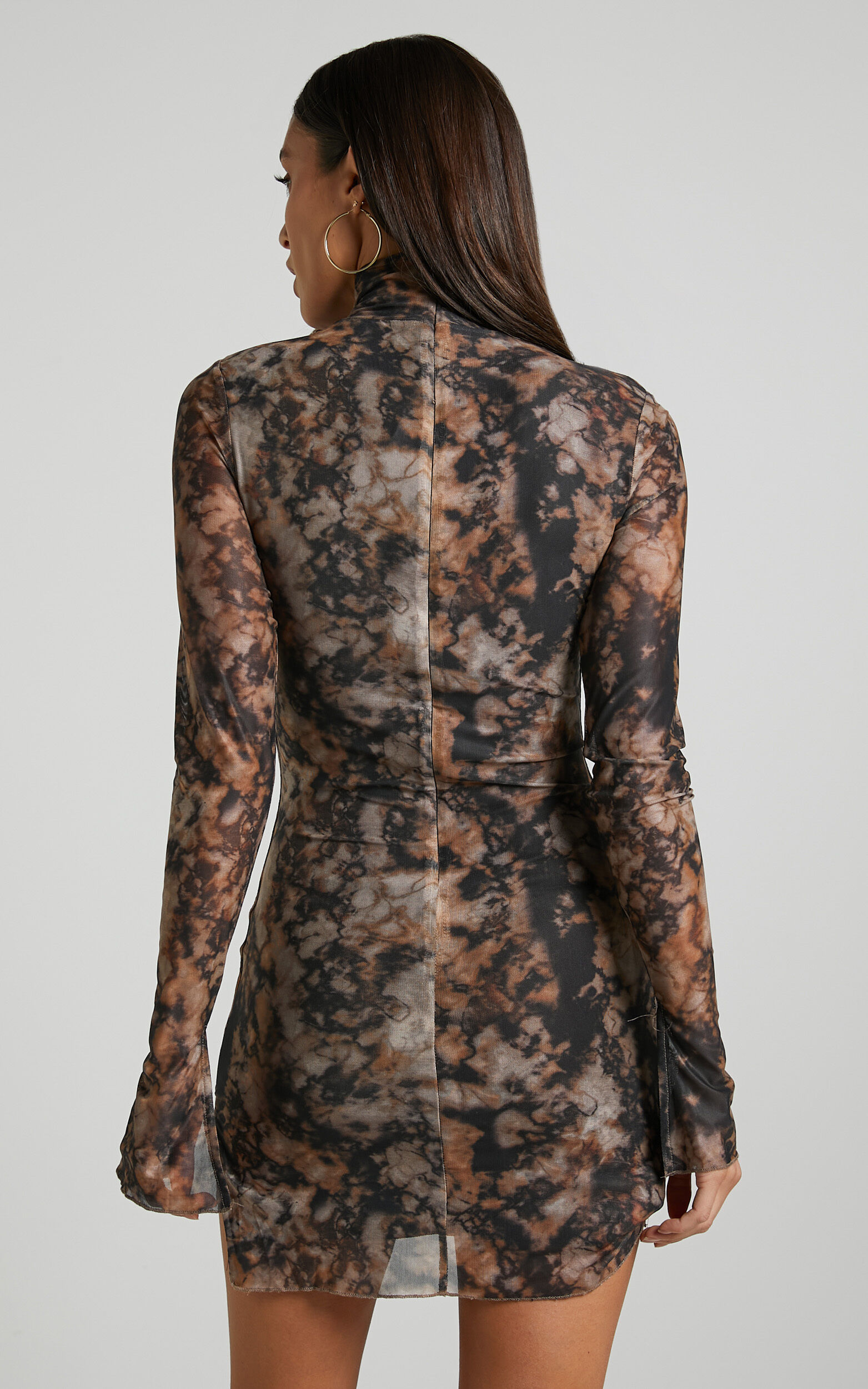 Runaway The Label - Jordi Mini Dress in Stone Print