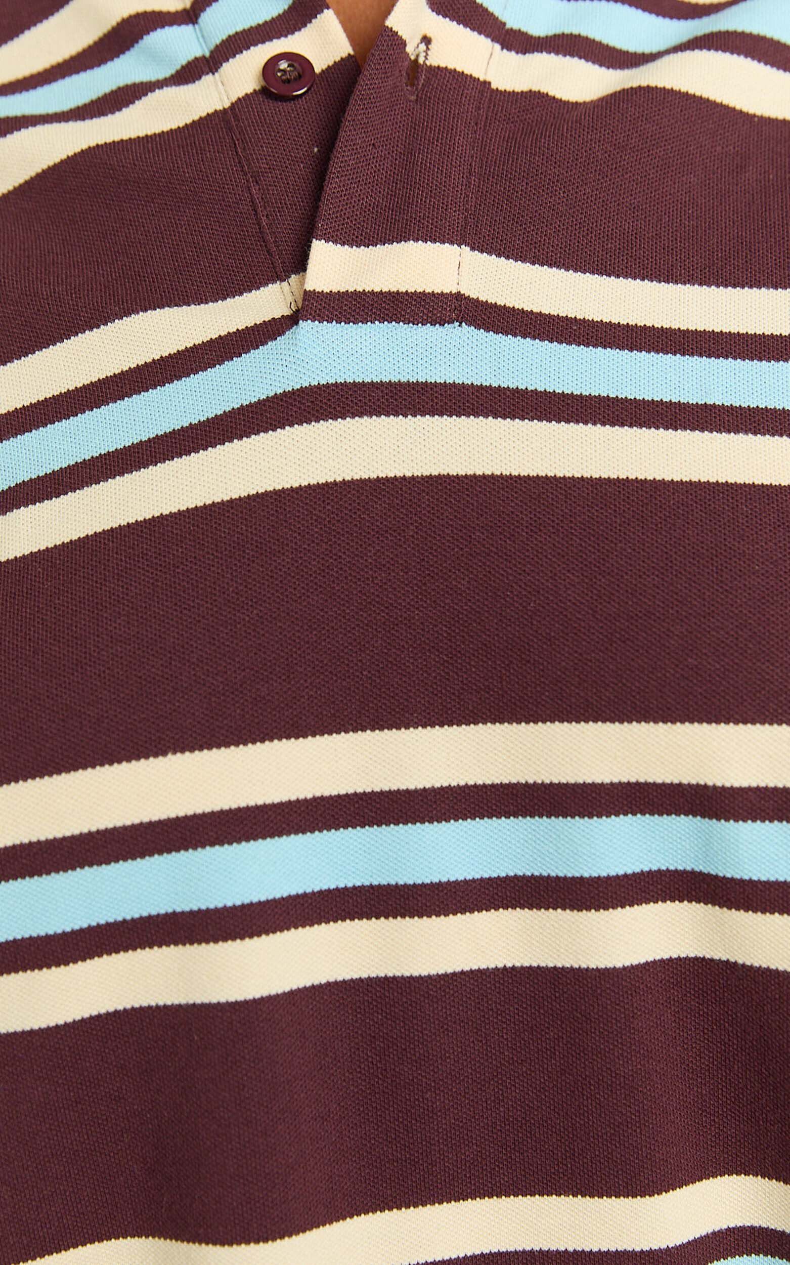 Lioness - Leisure Long Sleeve Polo in Chocolate Multi