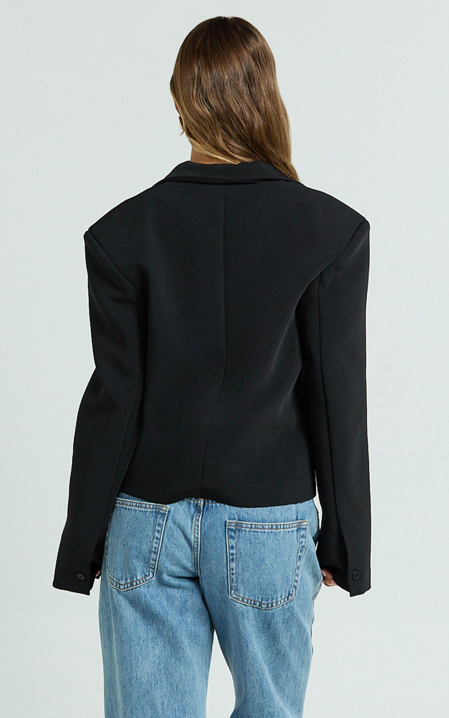 Remy Blazer - Oversized Boxy Short Blazer in Black