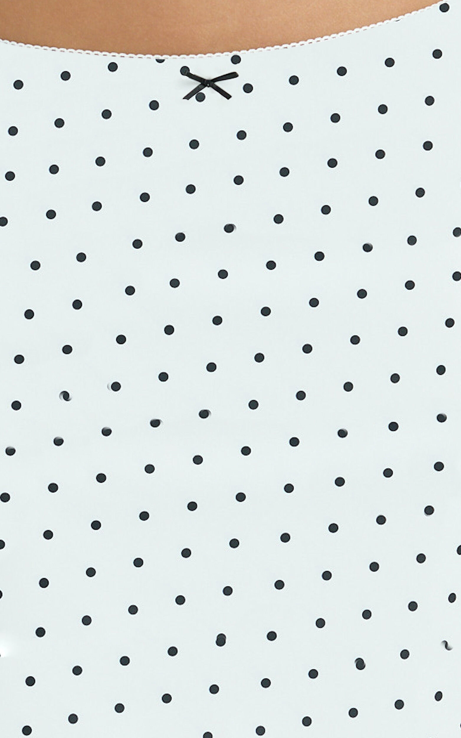 Gina Midi Skirt - Knee Length Slip Skirt in Mono Polka Dot