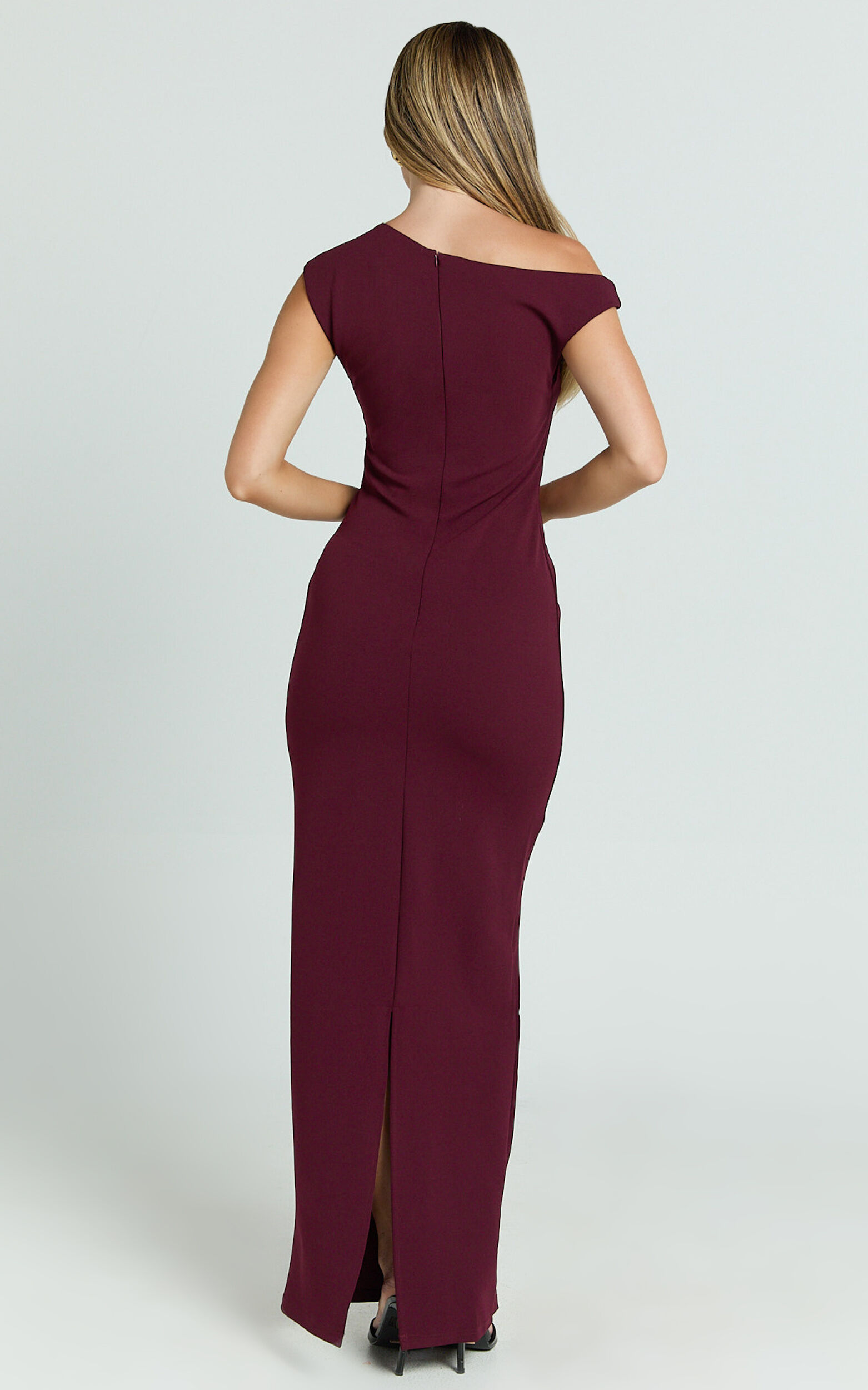 Genie Maxi Dress - Off The Shoulder Dress in Wine