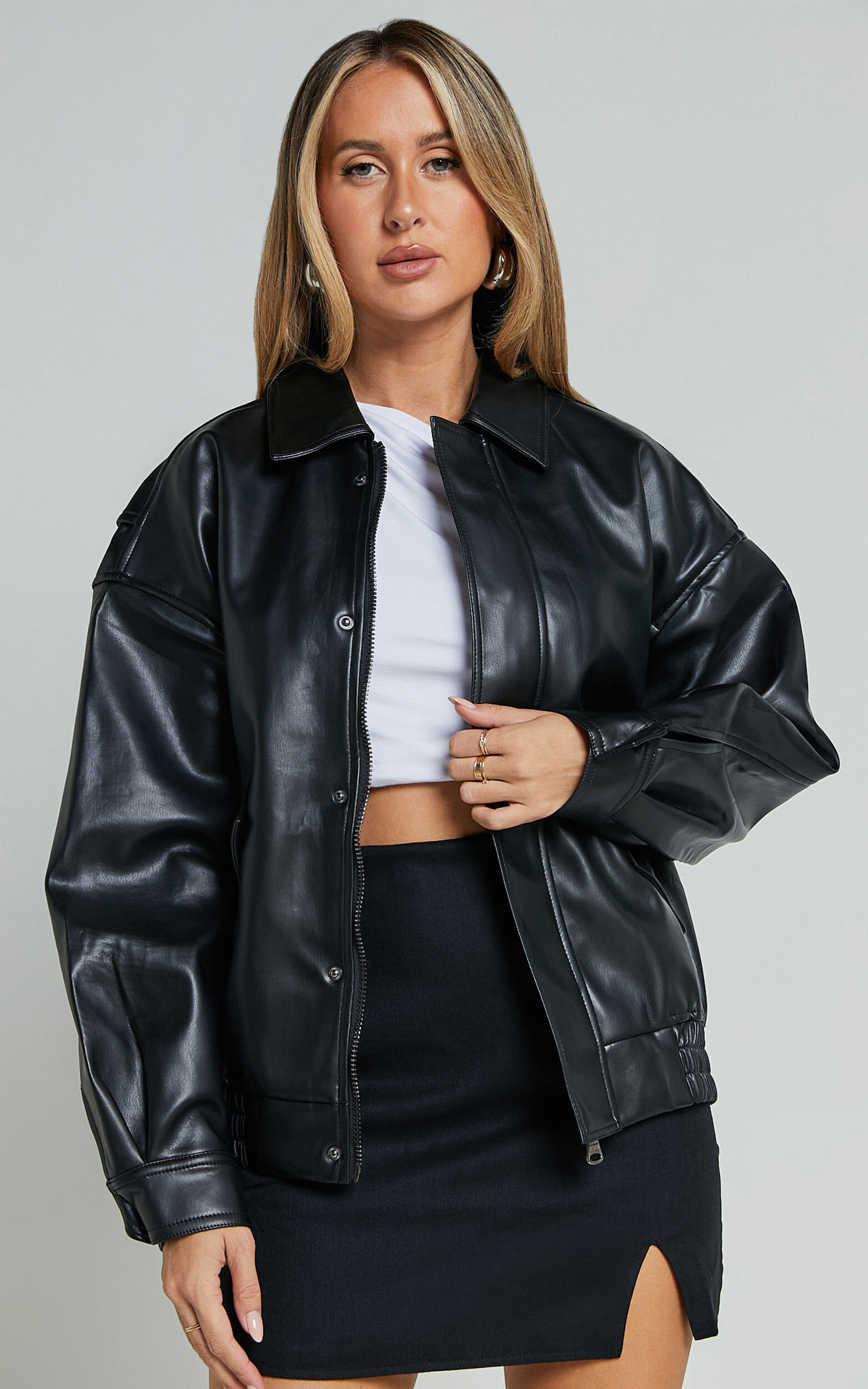 Lioness - Kenny Bomber Jacket in Jet Black