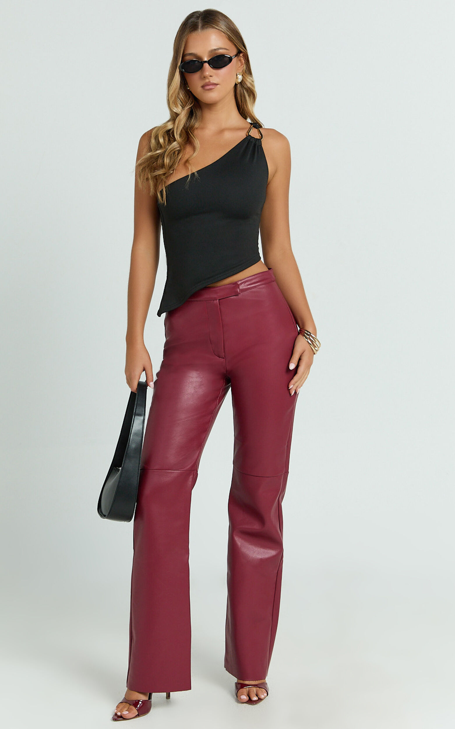 Lita Top - Asymmetric Trim Detail Top in Black