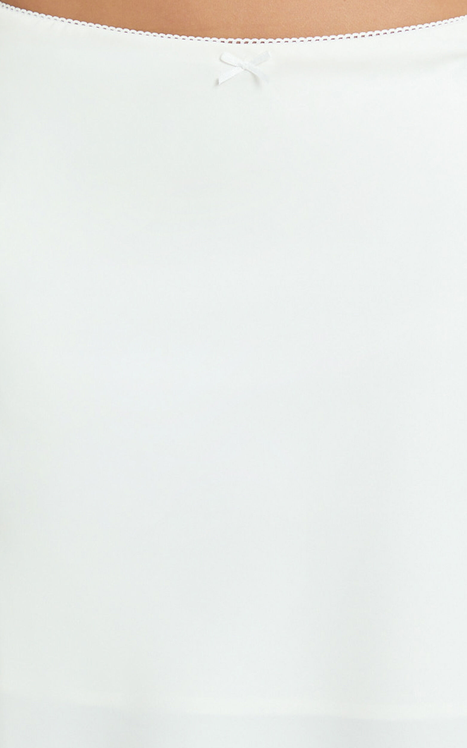 Gina Midi Skirt - Knee Length Slip Skirt in Cream