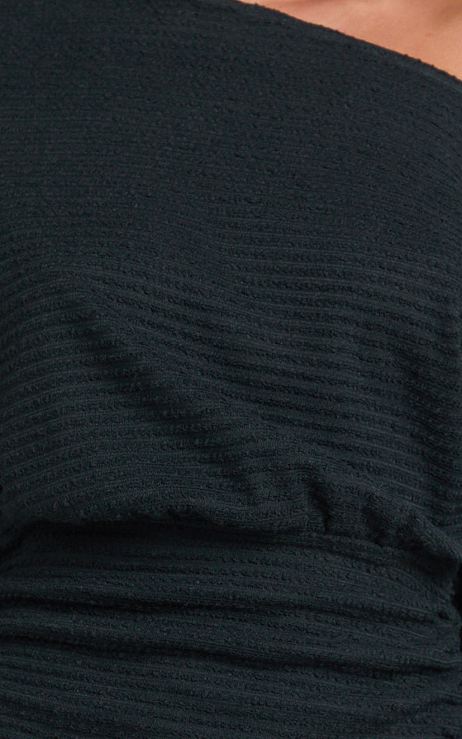 Alyce Mini Dress - Long Sleeve One Shoulder Dress in Black