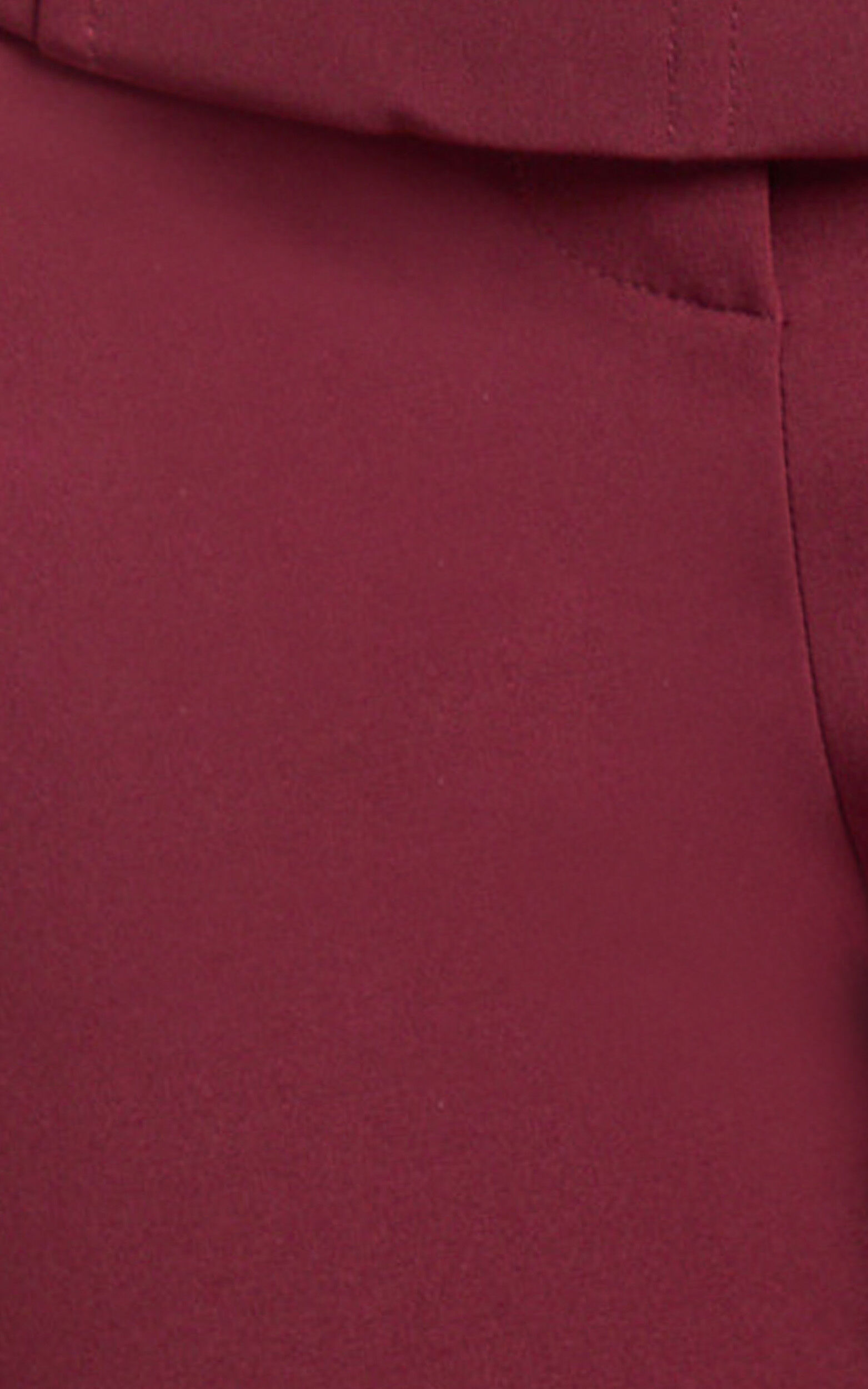 Irene Pants - Mid Rise Split Hem Bootleg Pants in Wine