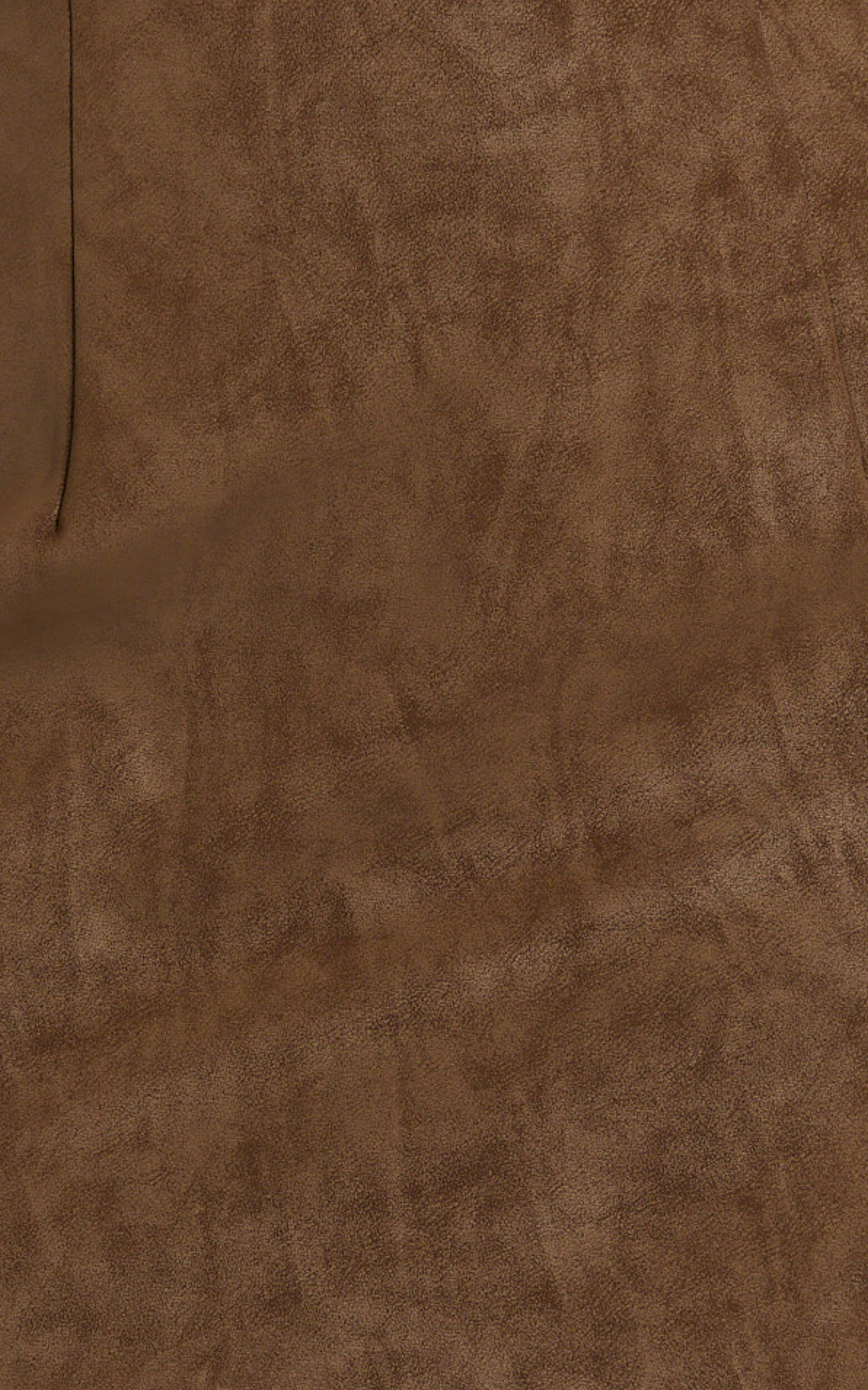 Gretchen Mini Skirt - High Rise Faux Suede Skirt in Brown