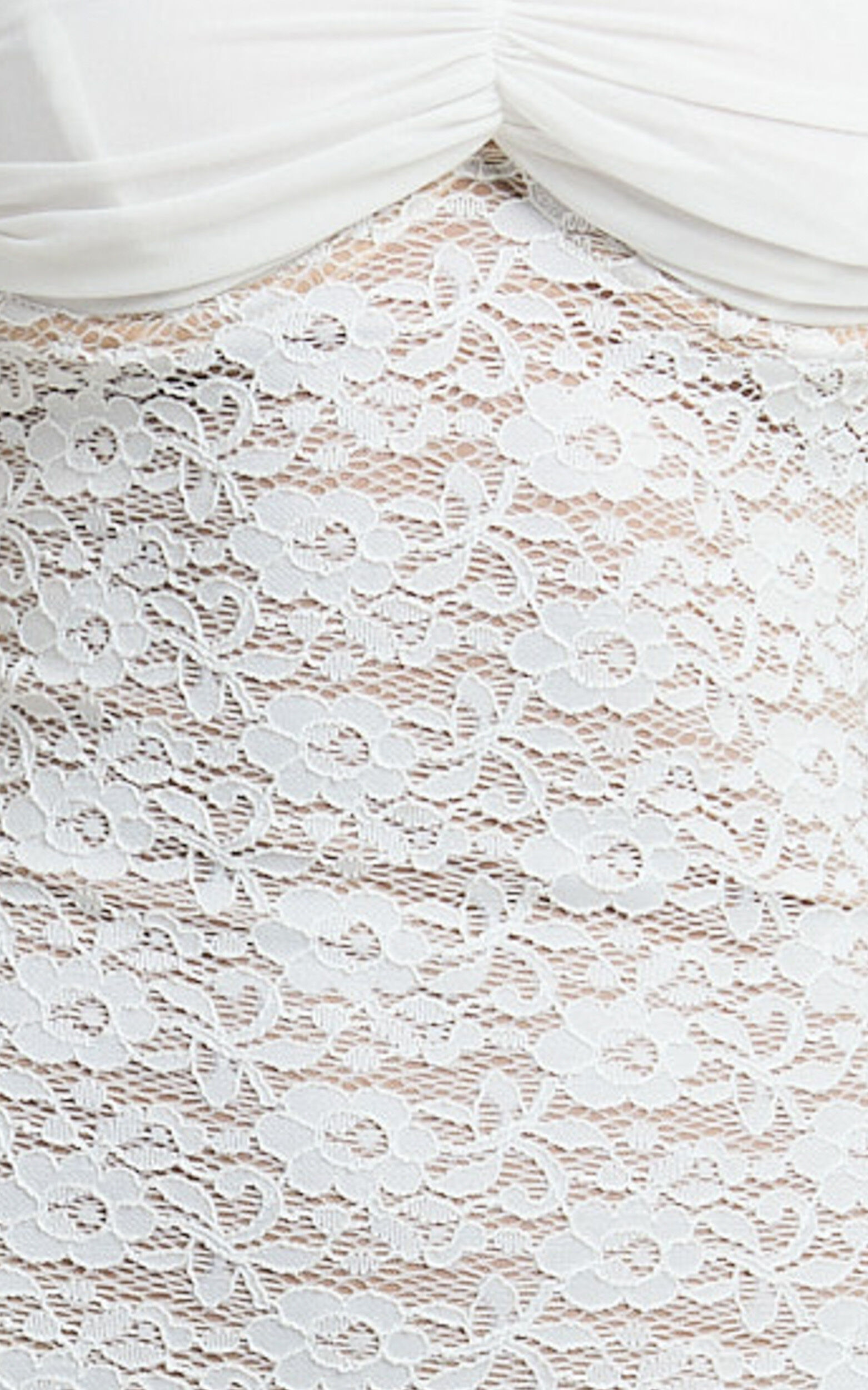 Herlyn Mini Dress - Contrast Bust Lace Bodycon Dress in White