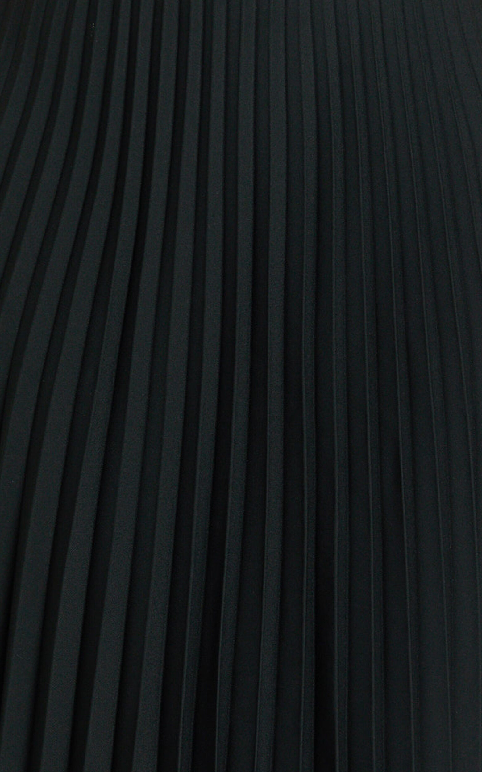 Harlee Midi Skirt - Pleated High Waist A Line Skirt in Black