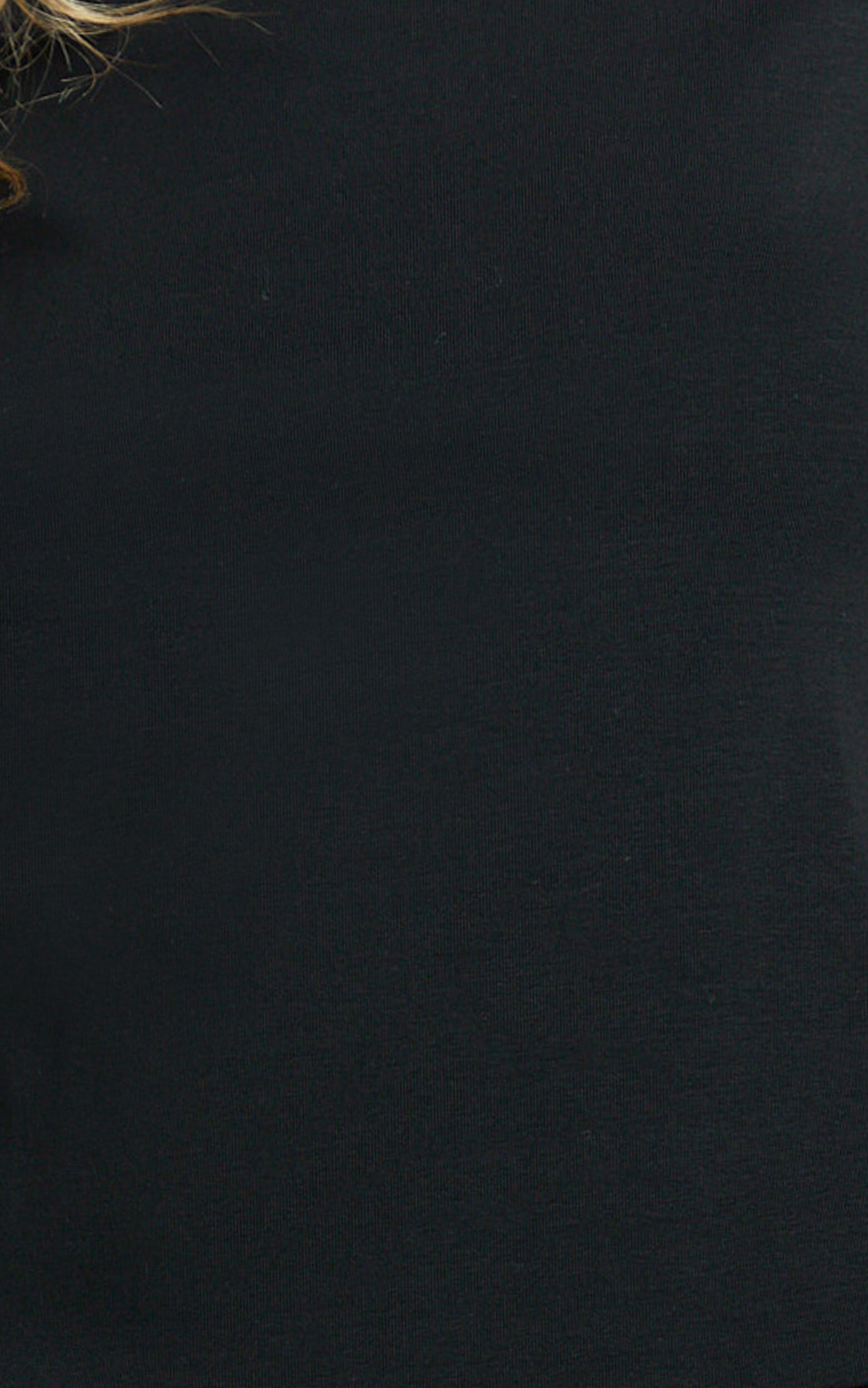 Kym Mini Dress - Tee Shirt Top Drop Waist Gathered Full Skirt Dress in Black