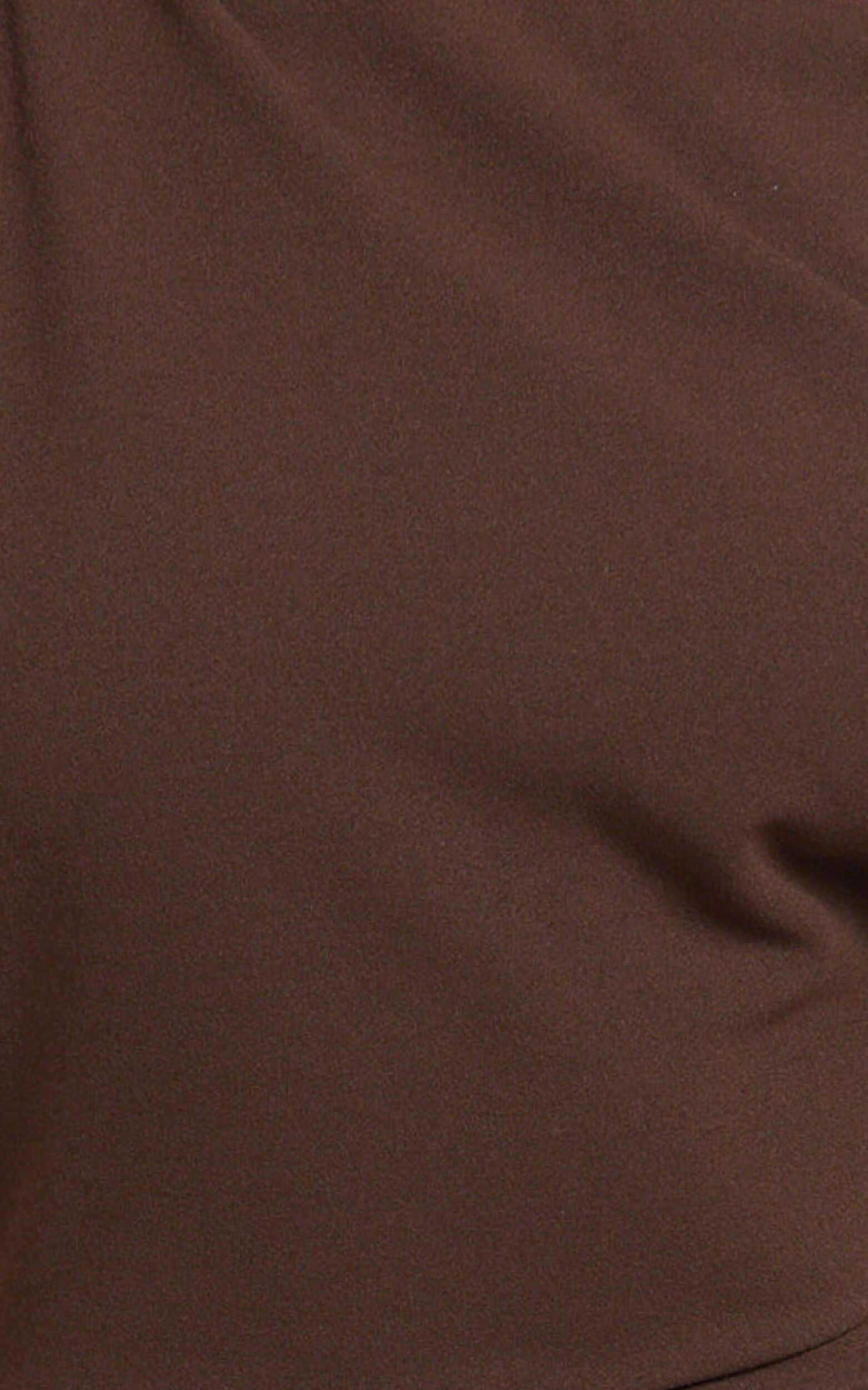 Nalfie Midi Dress - Tipped Shoulder Jersey Drape Dress in Chocolate