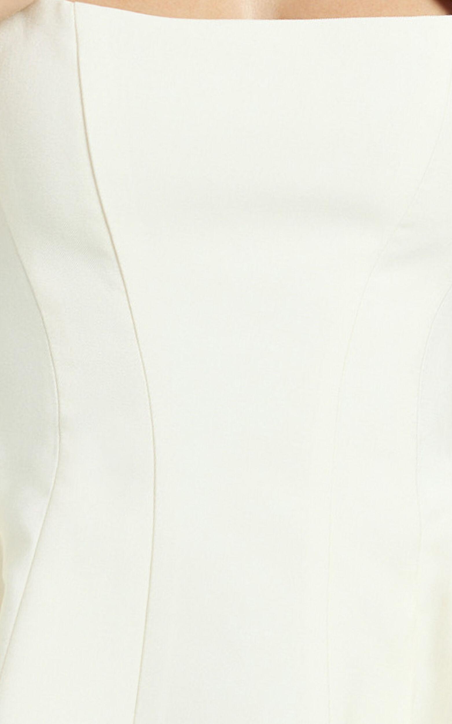 Kailee Mini Dress - Wide Strap Square Neck Fit And Flare Tulip Dress in Cream