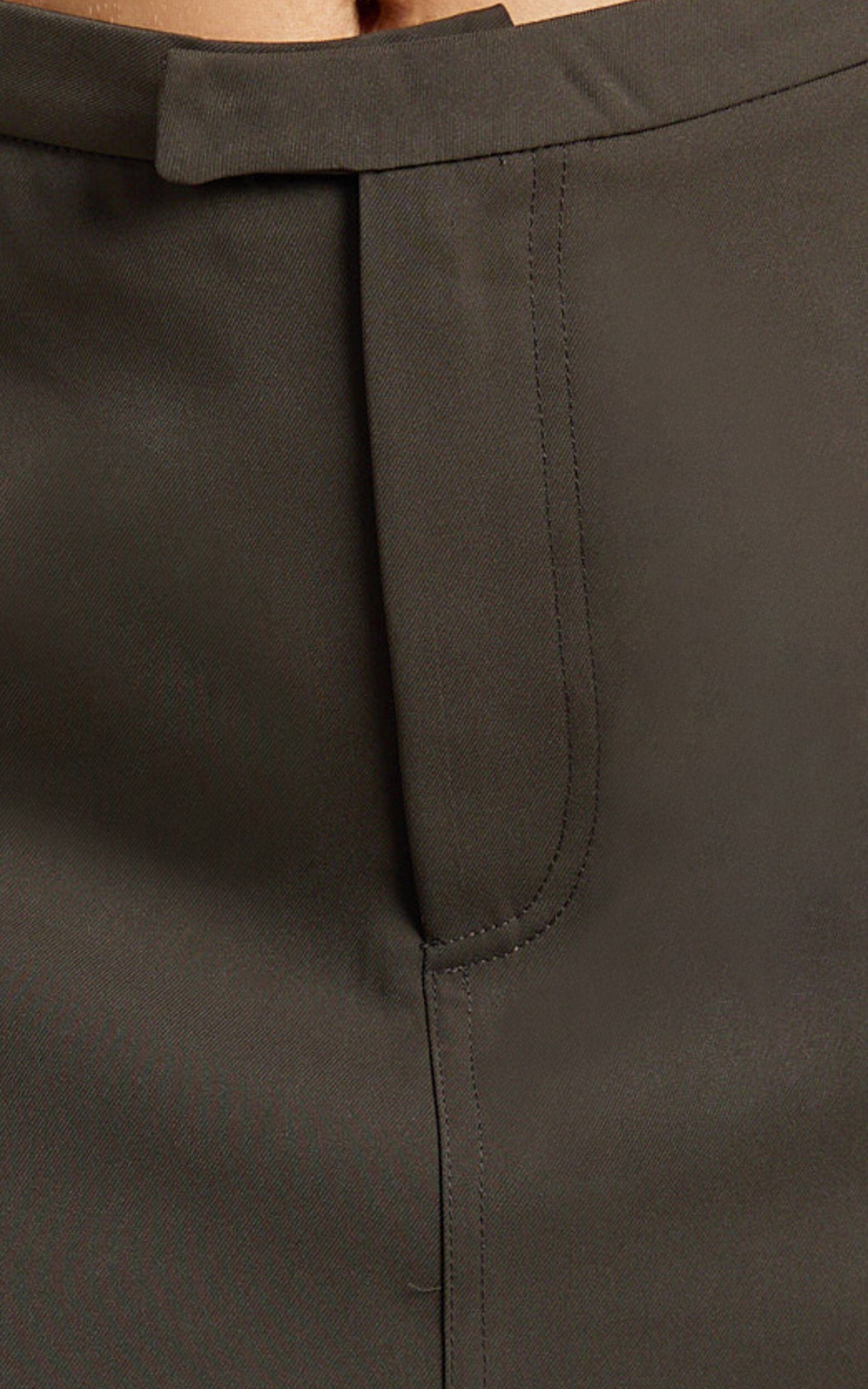 Lorena Mini Skirt - High Waisted Tailored Skirt in Dark Brown