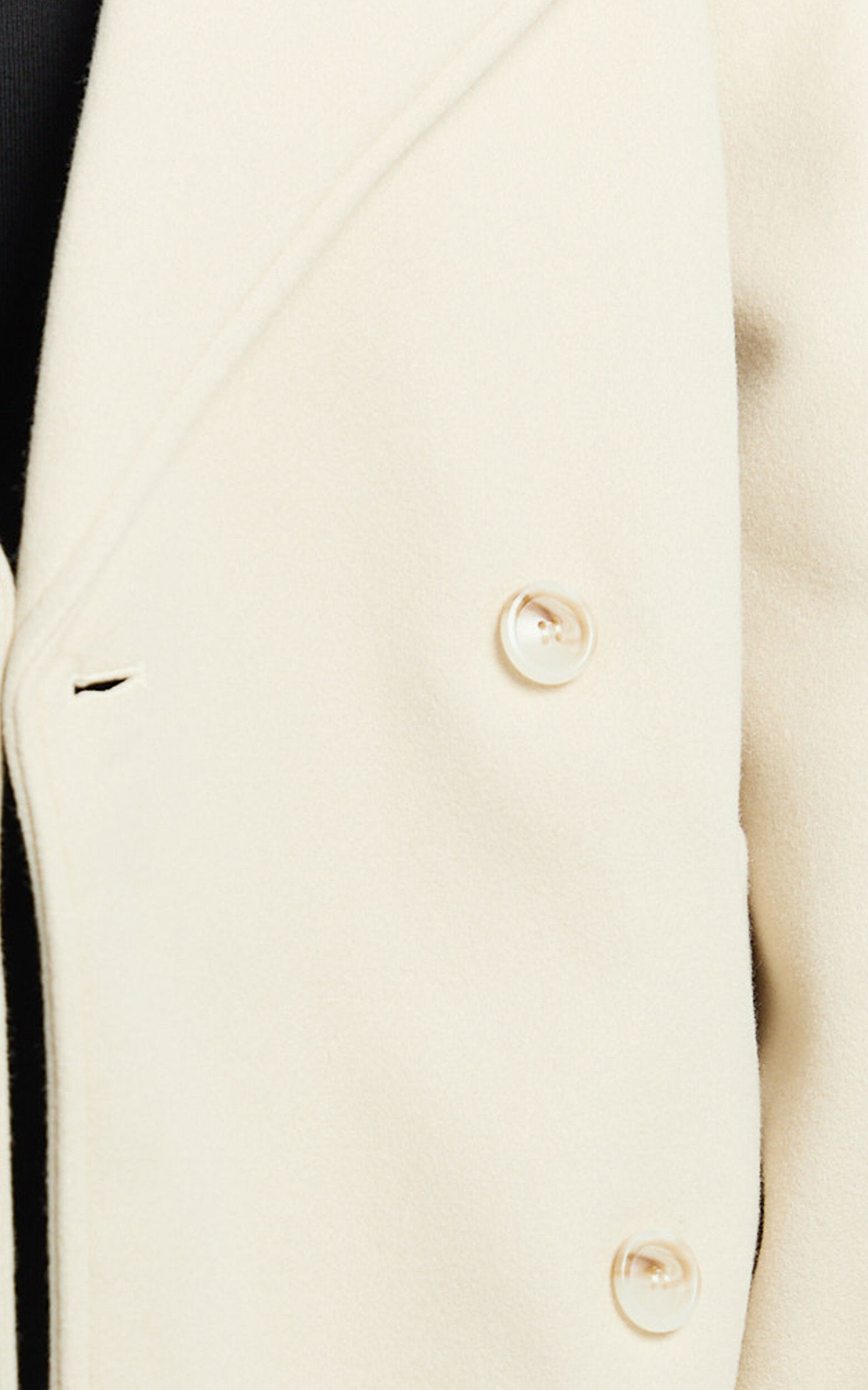 Adriana Coat - Double Breasted Short Wool Like Coat in Cream