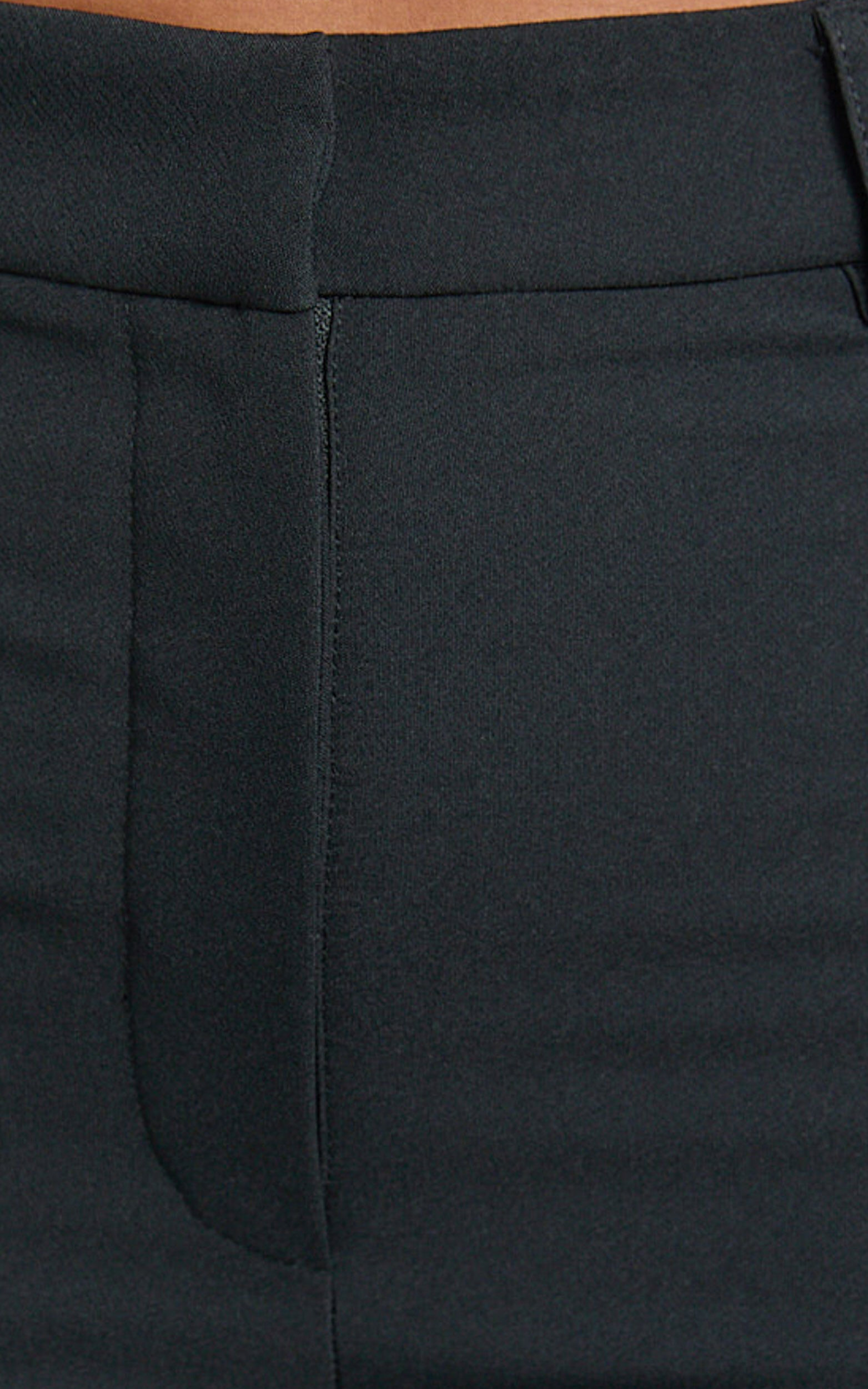 Sally Pants - Mid Waisted Straight Leg Tailored Pants in Black