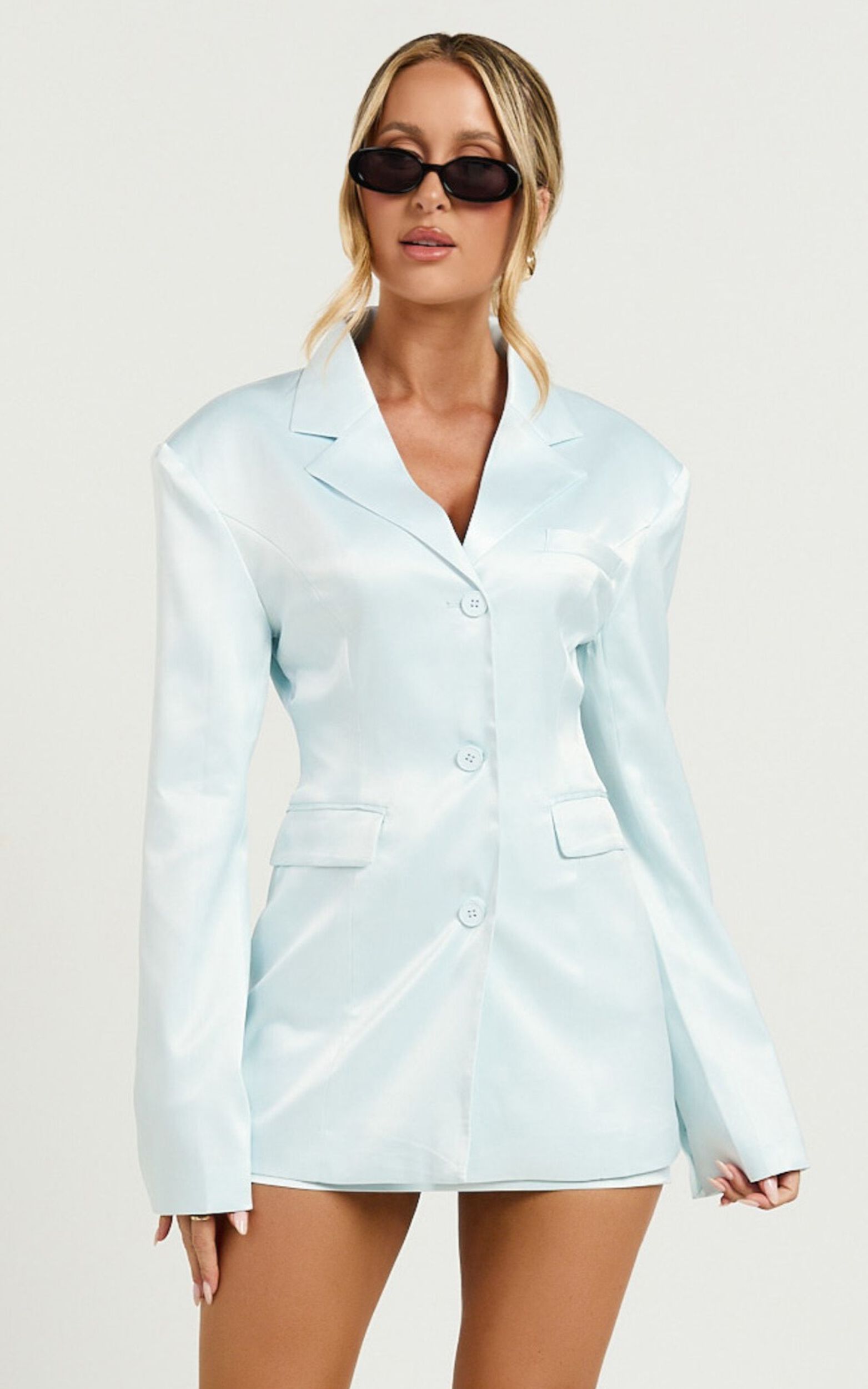 Lioness - Leo Cinched Blazer in Pale Blue