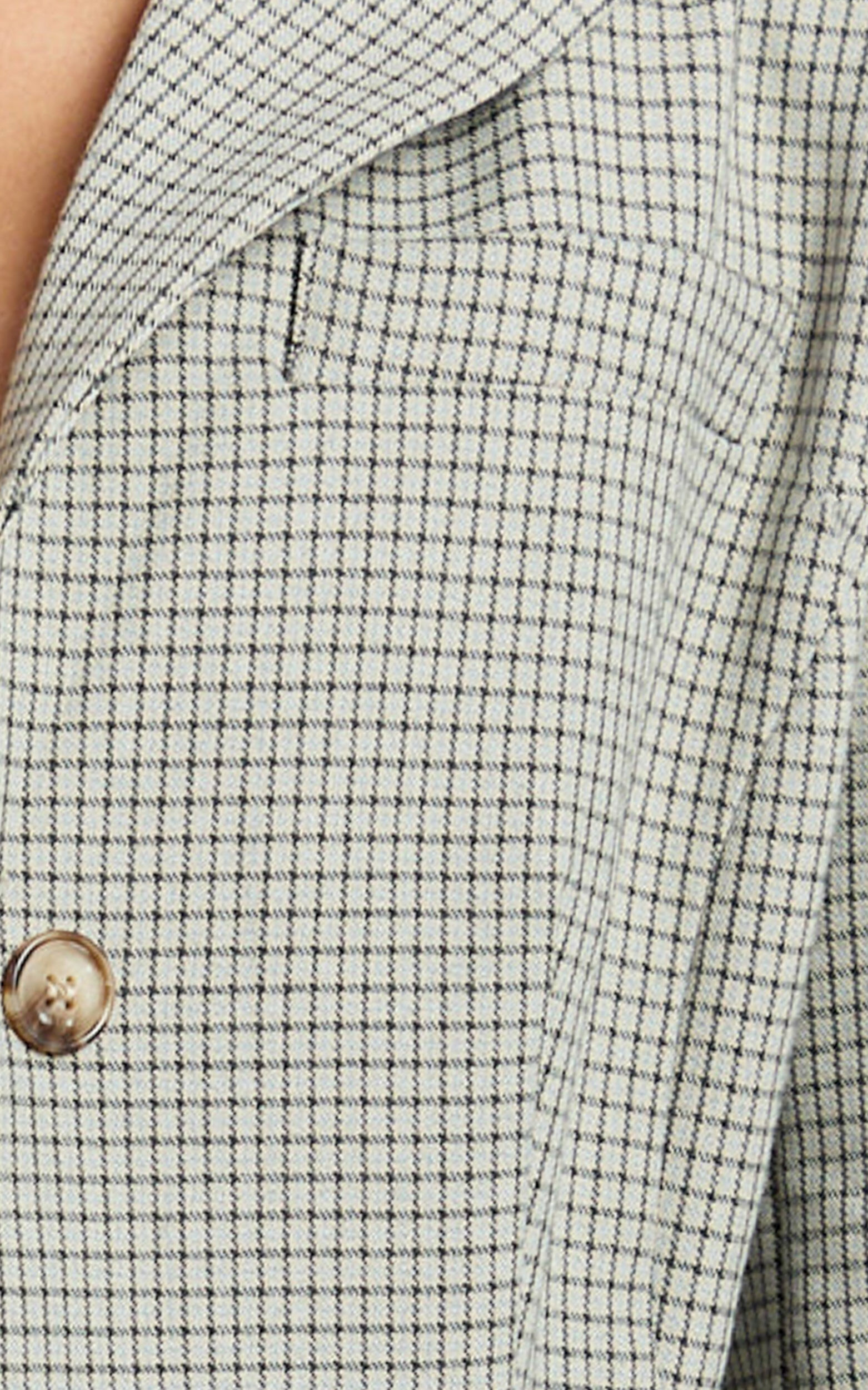 Angela Blazer - Fitted Cinched Waist Blazer in Beige Check