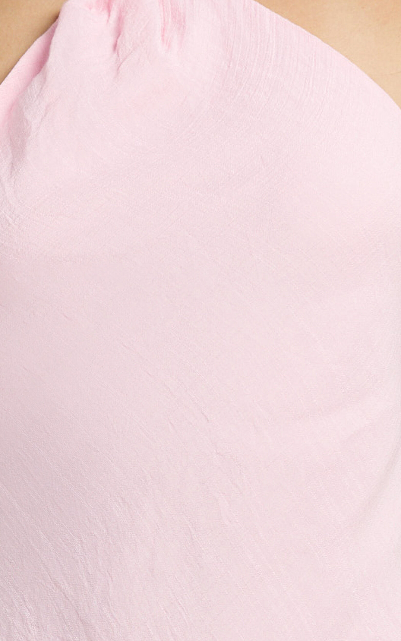 Maddox Mini Dress - Scarf Neck Low Tie Back Slip Dress in Pink