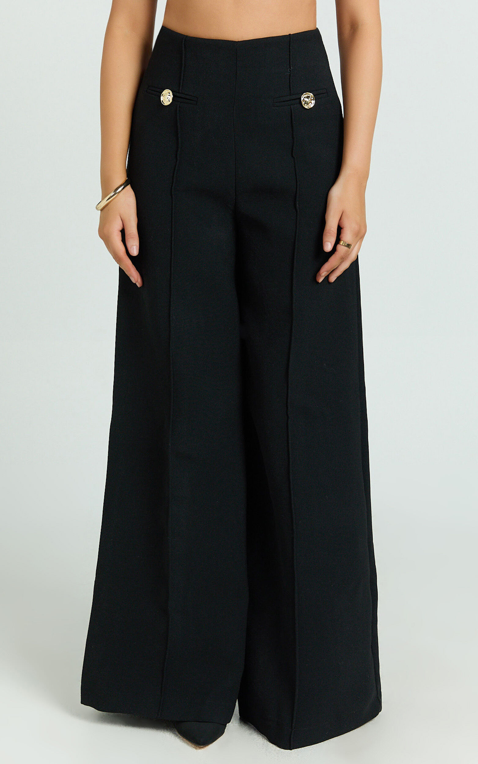 Clara Pants - High Waisted Wide Leg Pants in Black