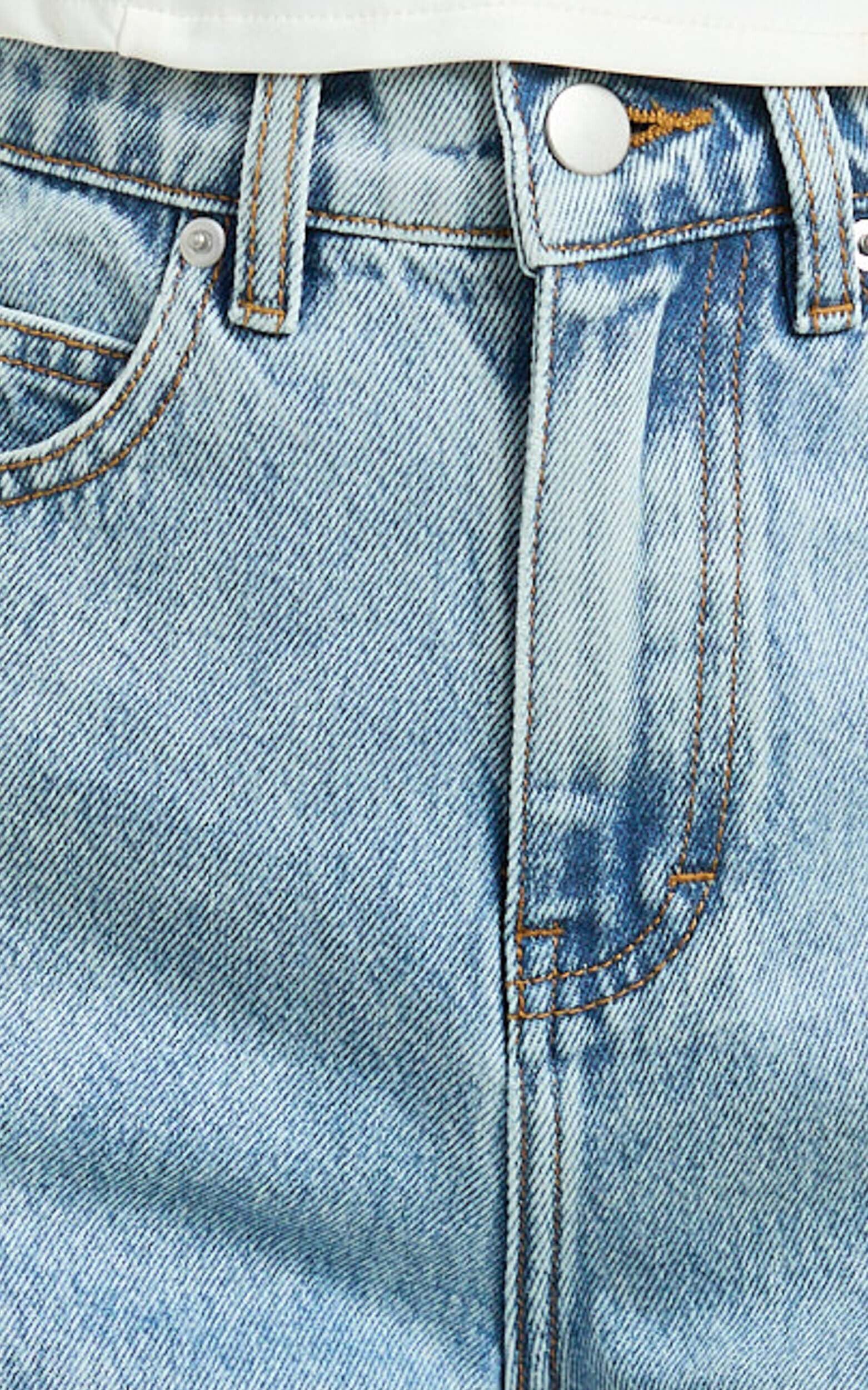 Cristiana Shorts - High Waisted Cuffed Denim in Light Blue Wash