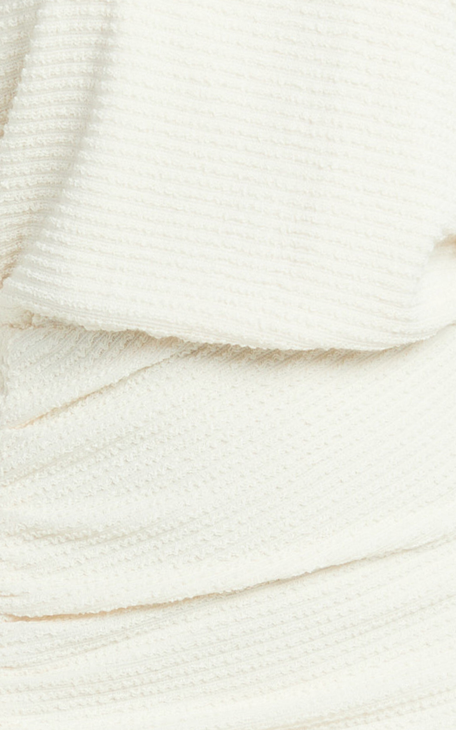 Alyce Midi Dress - Jersey Asymmetric Ruched Bodycon Dress in Off White