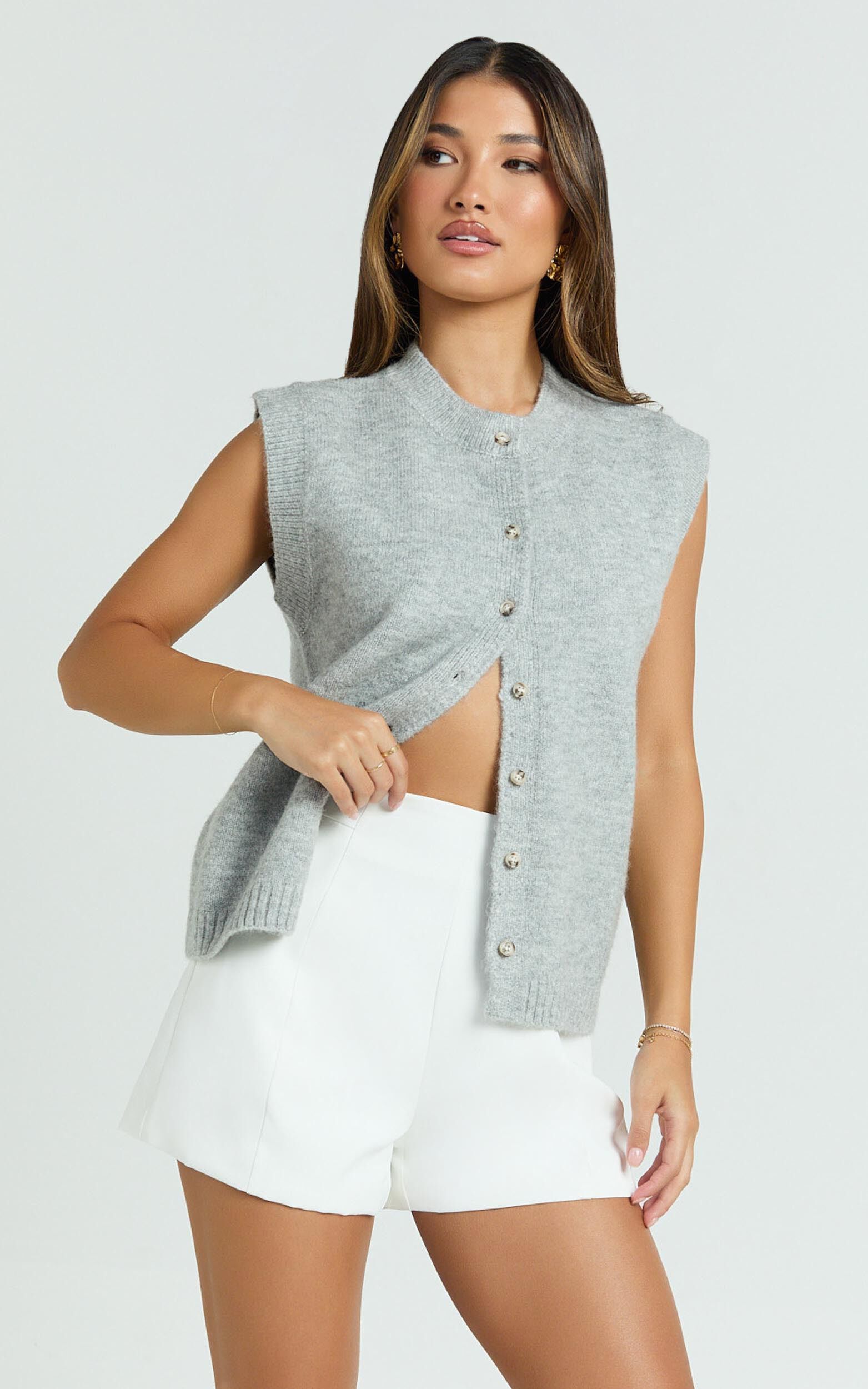 Marlena Shorts - High Waisted A Line Tailored Shorts in White