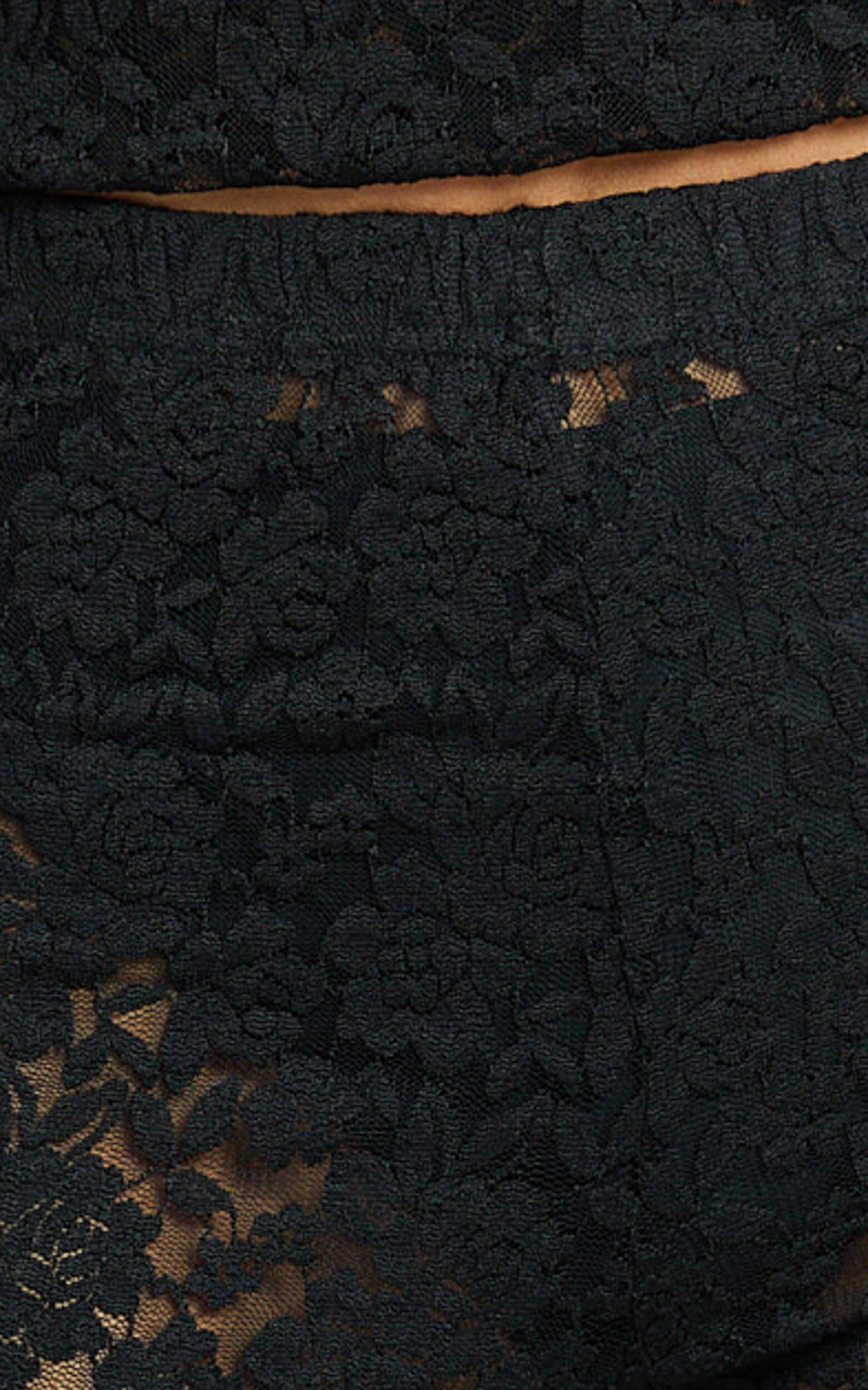 Roxanna Pants - Low Rise Lace Side Split Capri Pants in Black