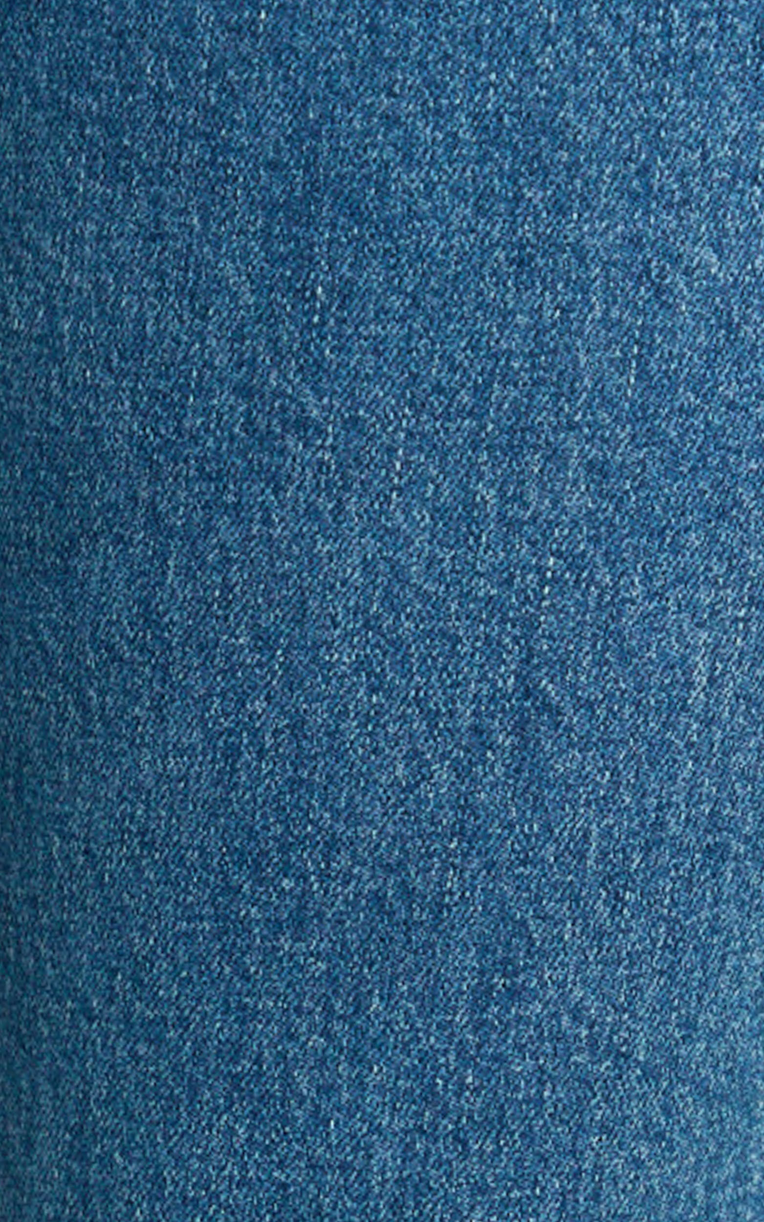 Inez Jeans - Mid Rise Slim Straight Bootcut Jeans in Dark Blue Wash