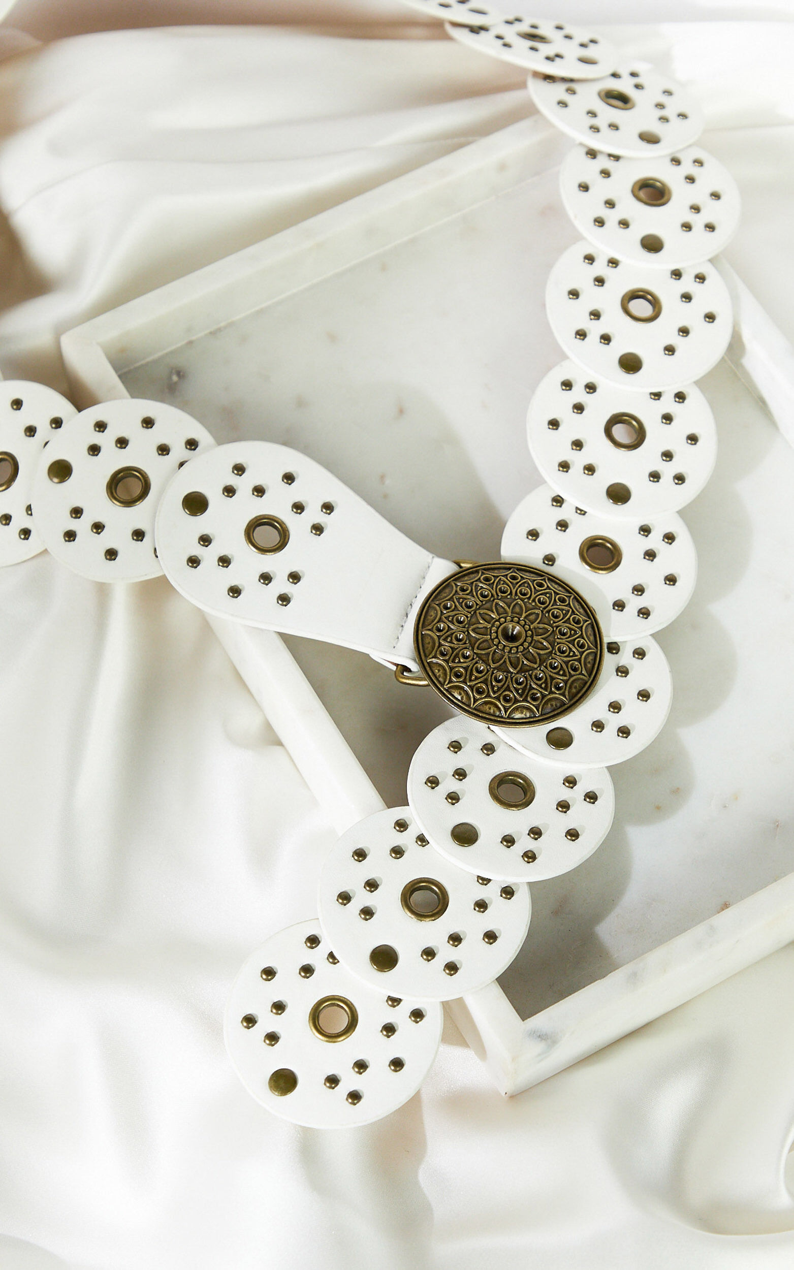 Eileen Belt - Chunky Statement Belt in White