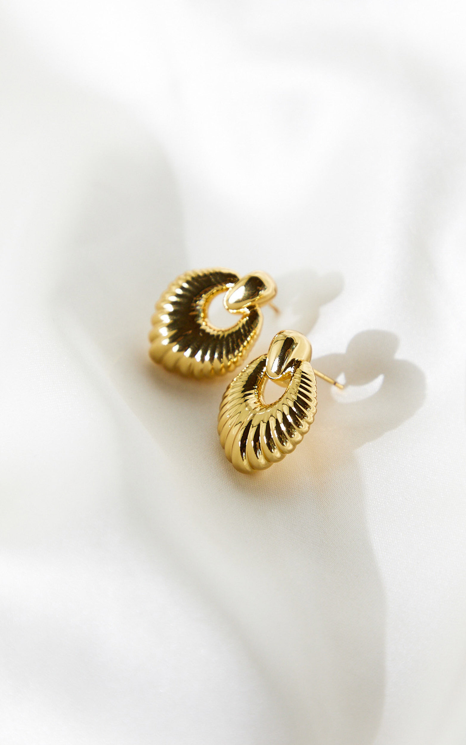 Maddie Earrings - Textured Drop Earrings in Gold