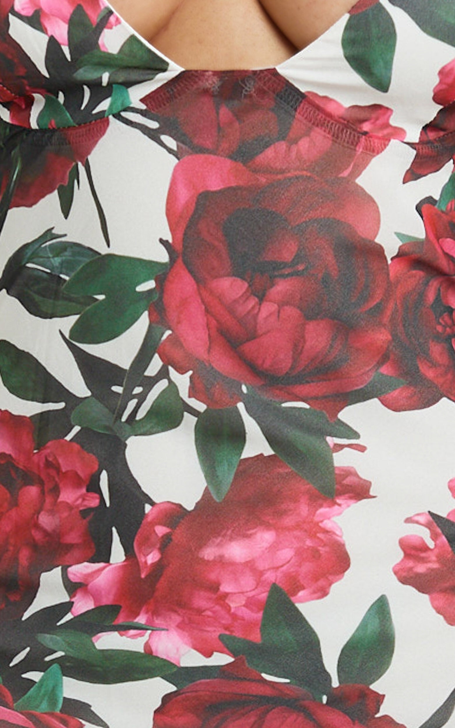 Lenny Maxi Dress - Bias Slip Lace Up Back Dress in Rose Blanca Floral