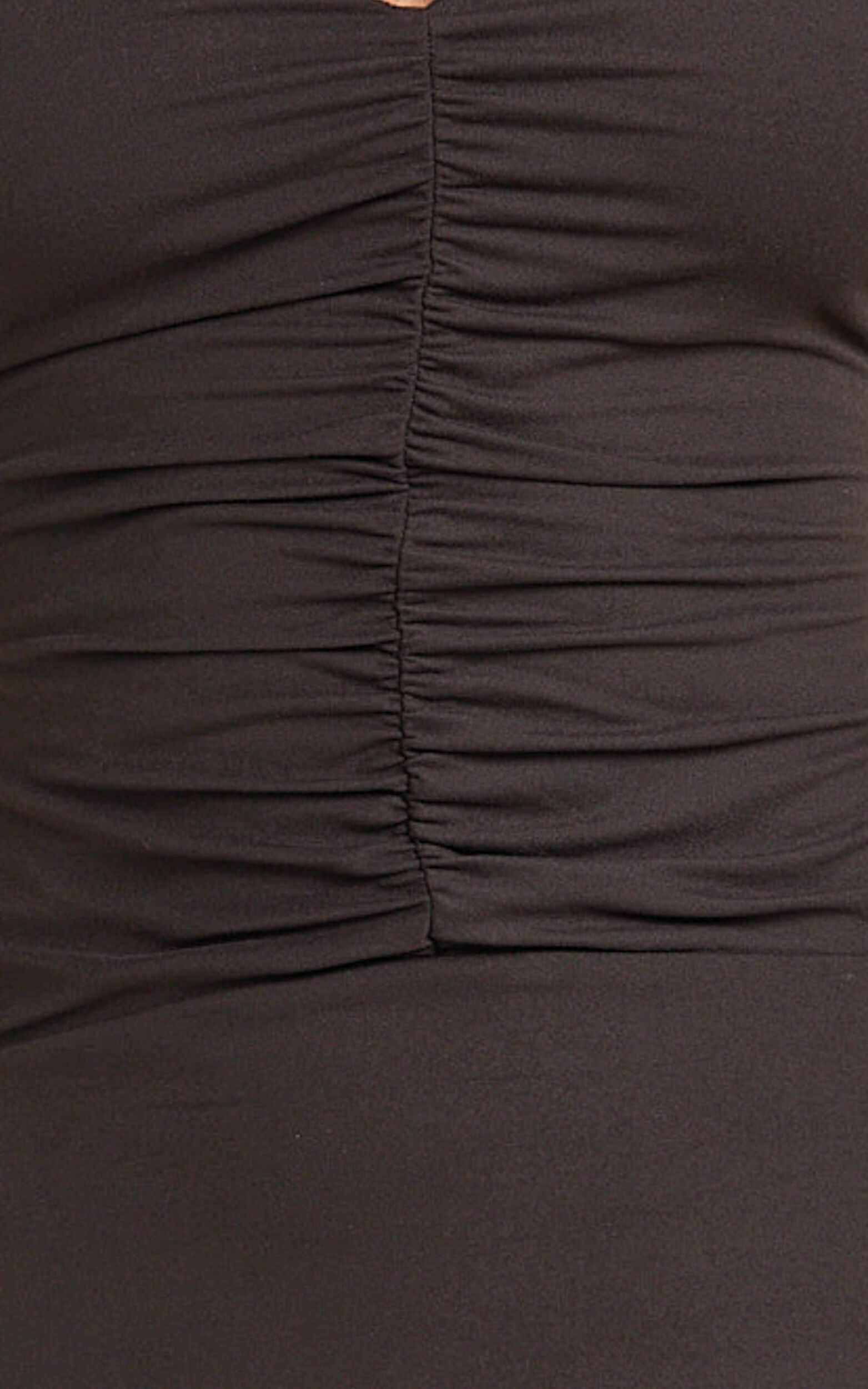 Vieberly Mini Dress - Ruched Halter Dress in Chocolate