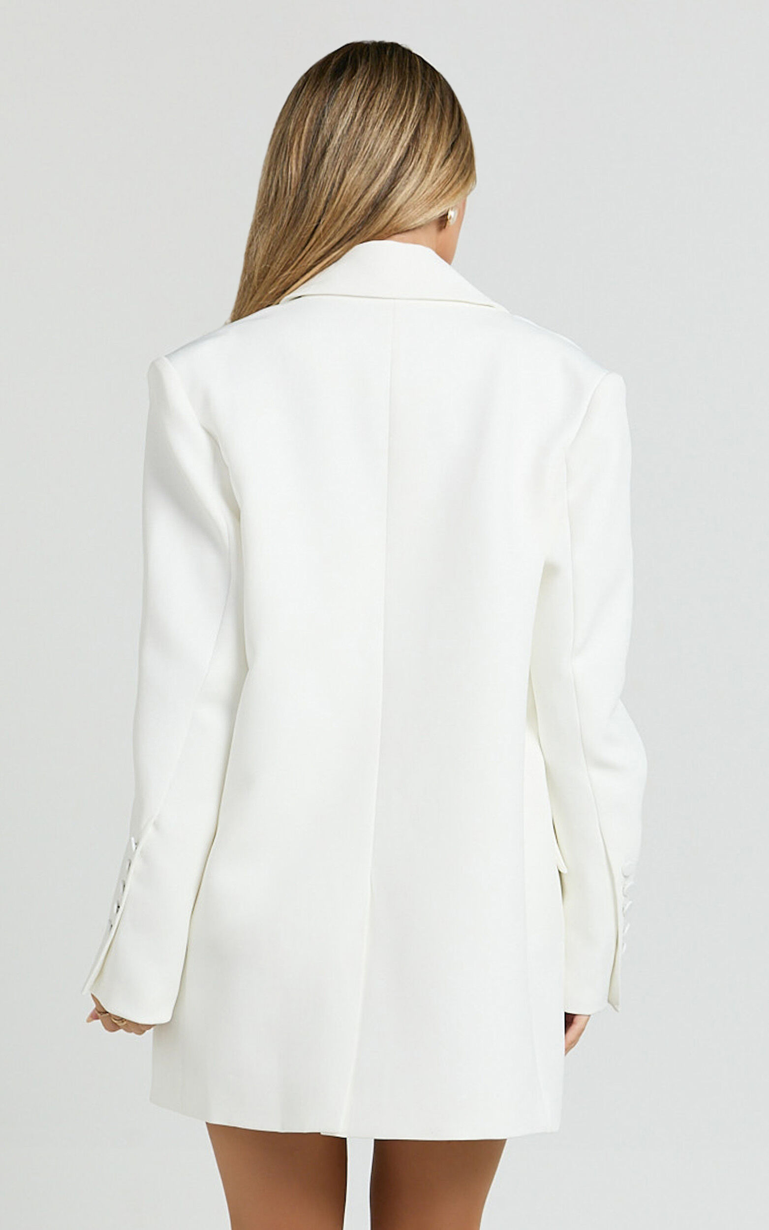Cybill Blazer - Double Breasted Oversized Blazer in White