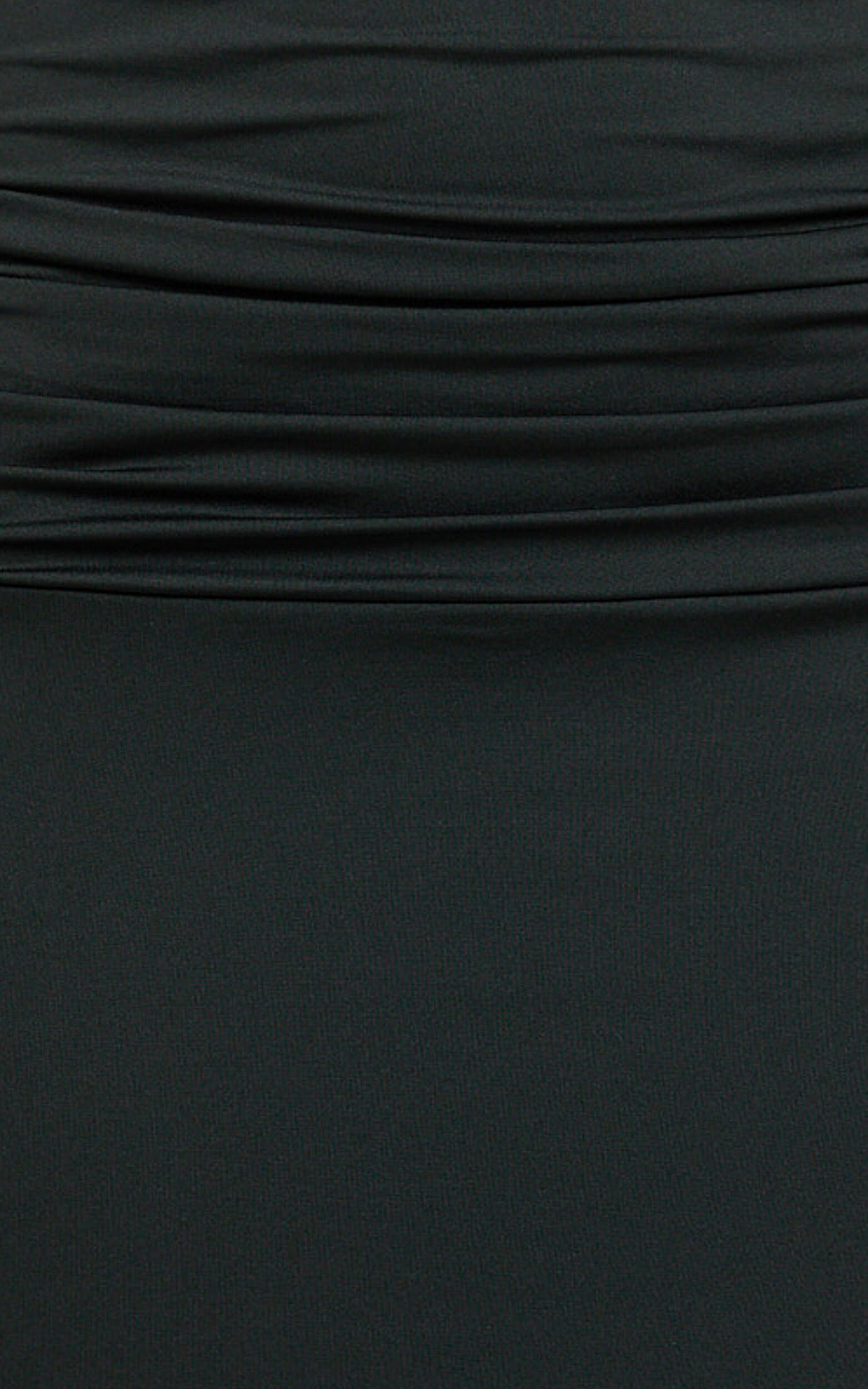 Lizzy Maxi Dress - Backless Ruched Bodycon Dress in Black