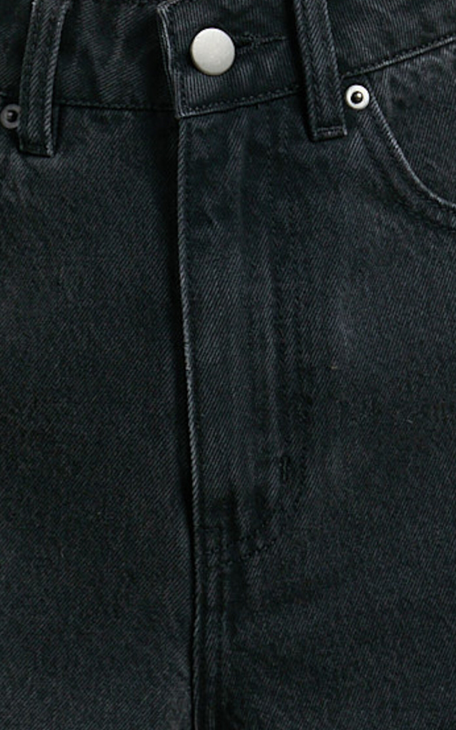 Rhianna Shorts - Mid Waist Recycled Denim Shorts in Washed Black