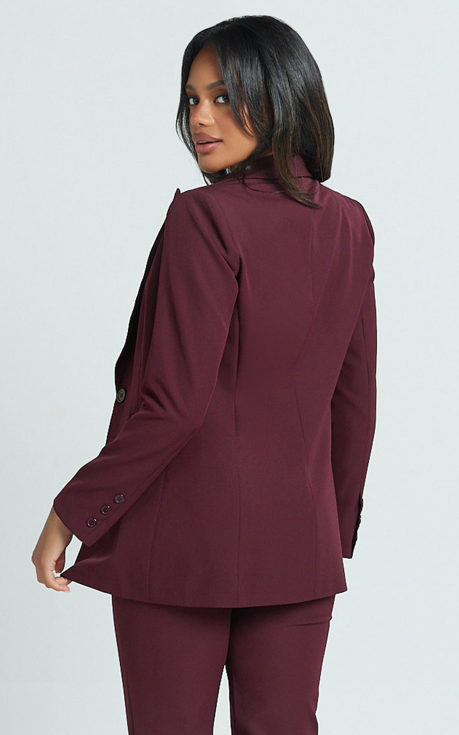 Hermie Blazer - Single Breasted Blazer in Wine