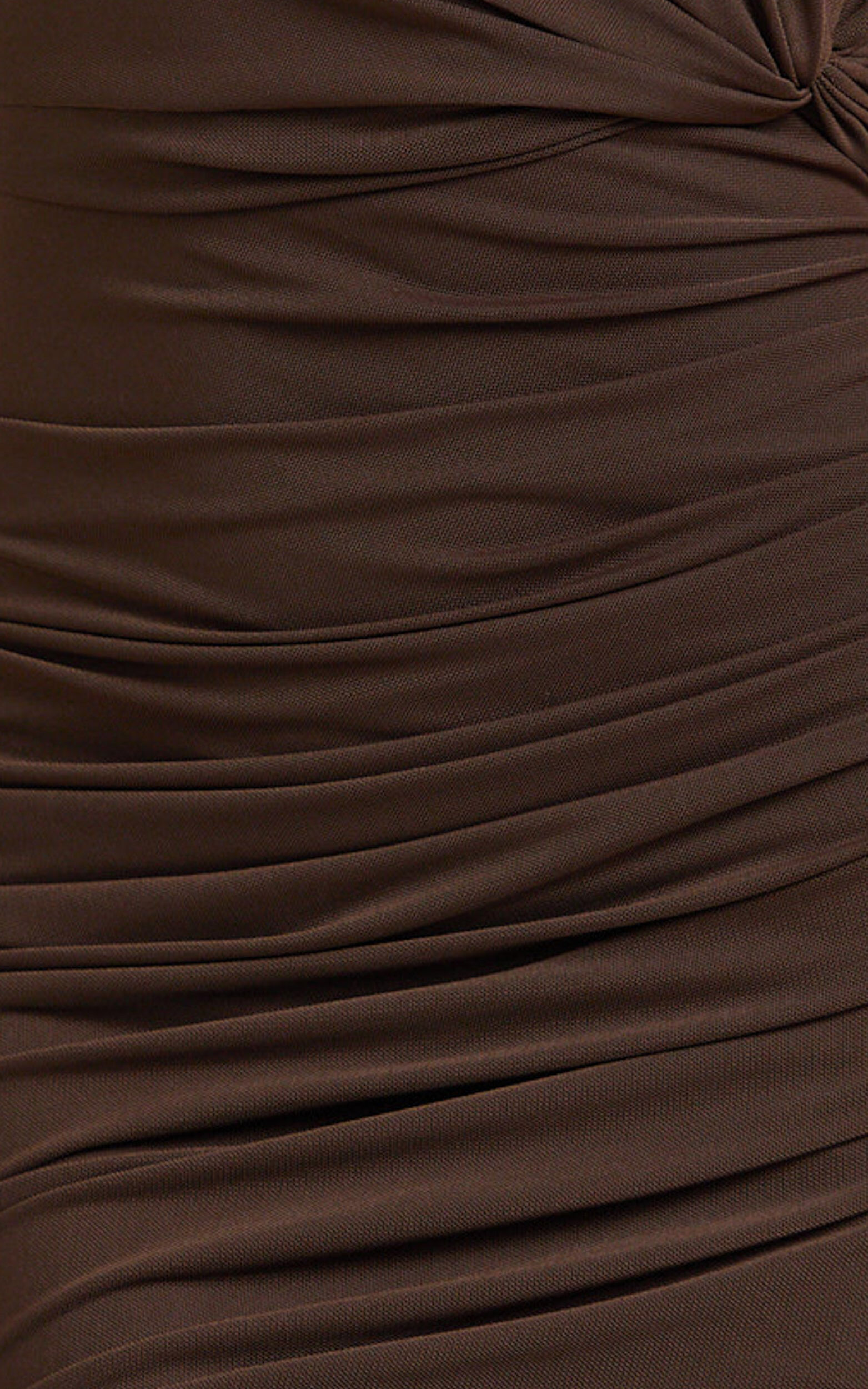 Francis Maxi Dress - Halter Ruched Backless Dress in Dark Chocolate