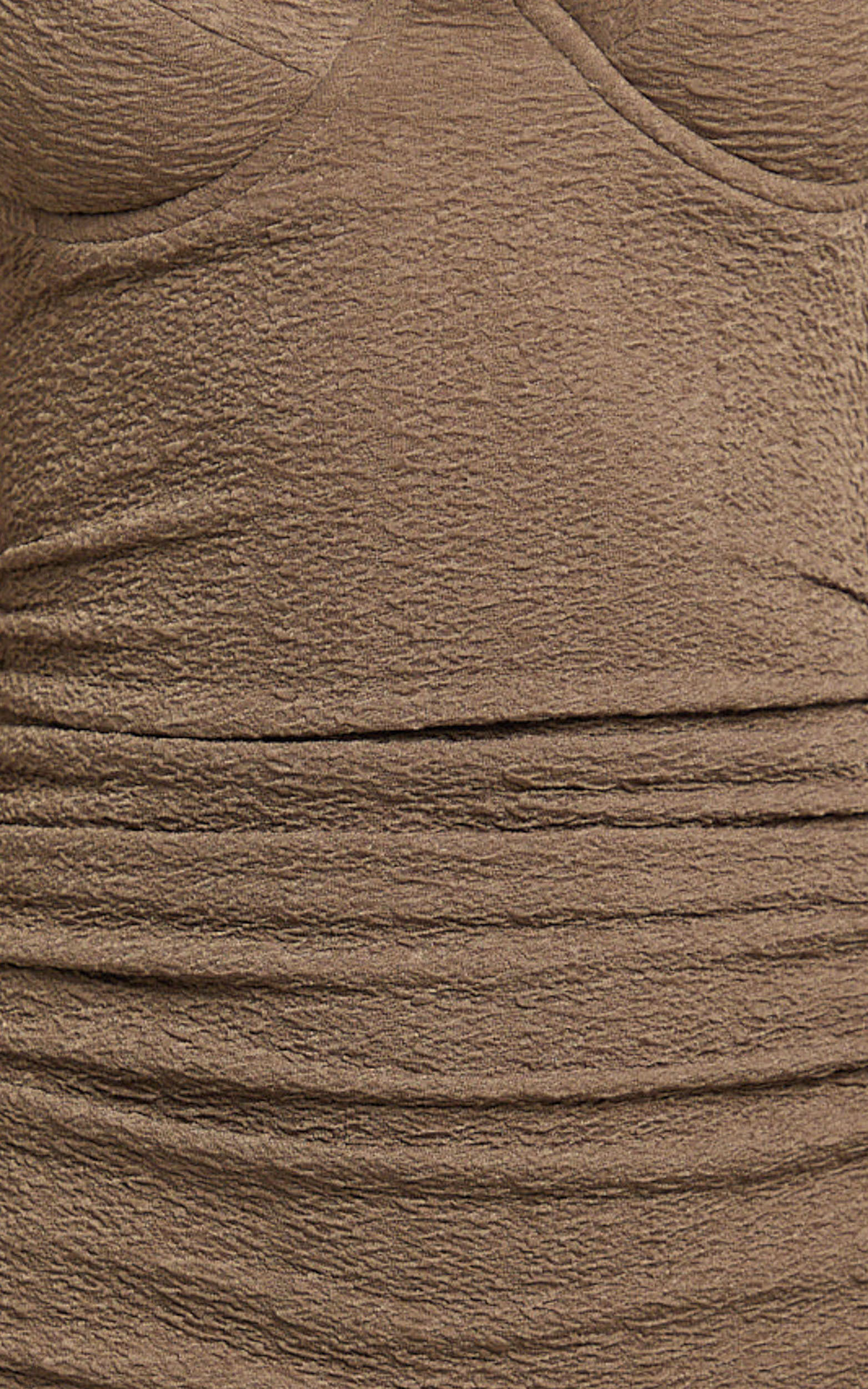 Elia Midi Dress - Cap Sleeve Sweetheart Underwire Fitted Dress in Brown