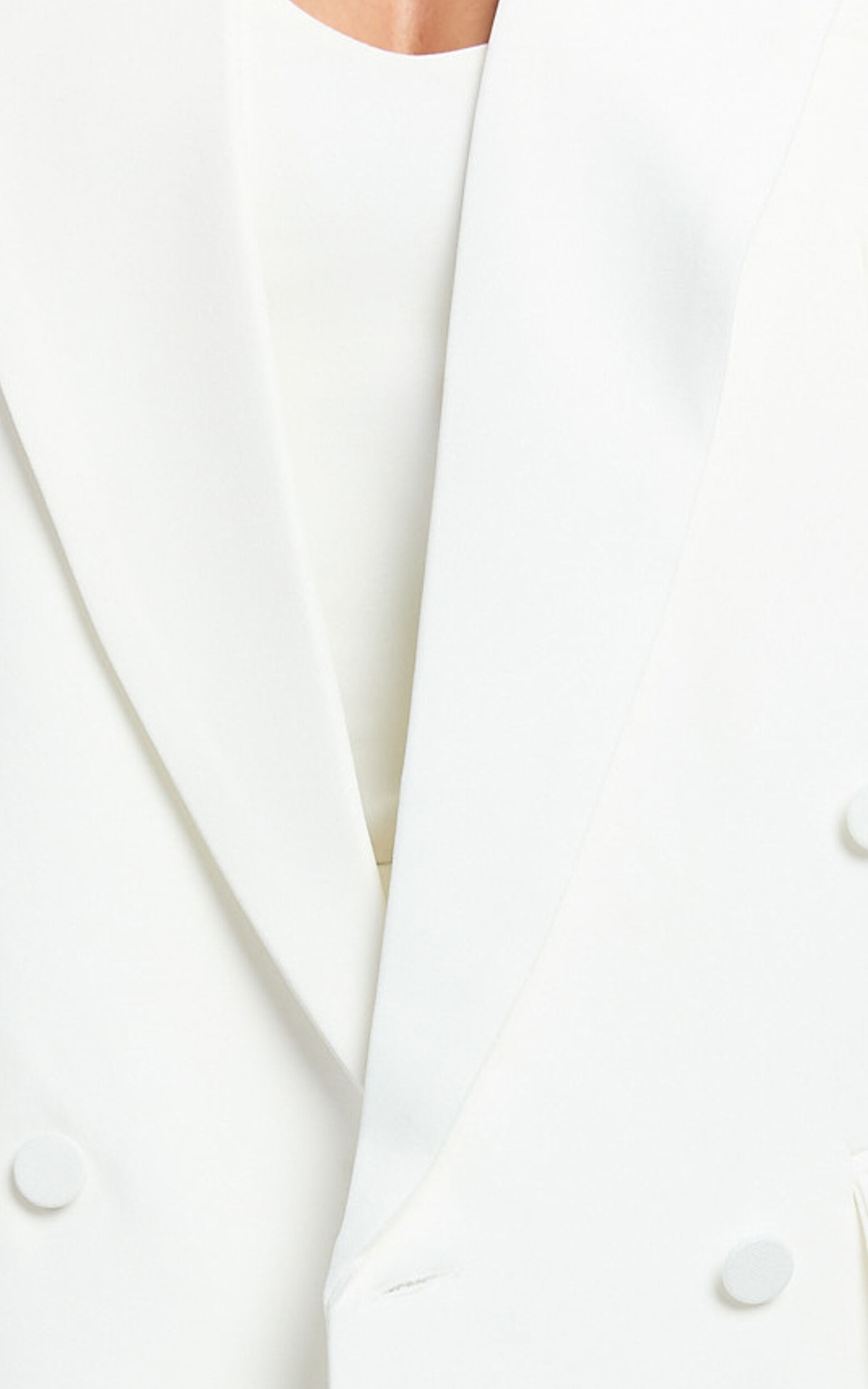 Cybill Blazer - Double Breasted Oversized Blazer in White