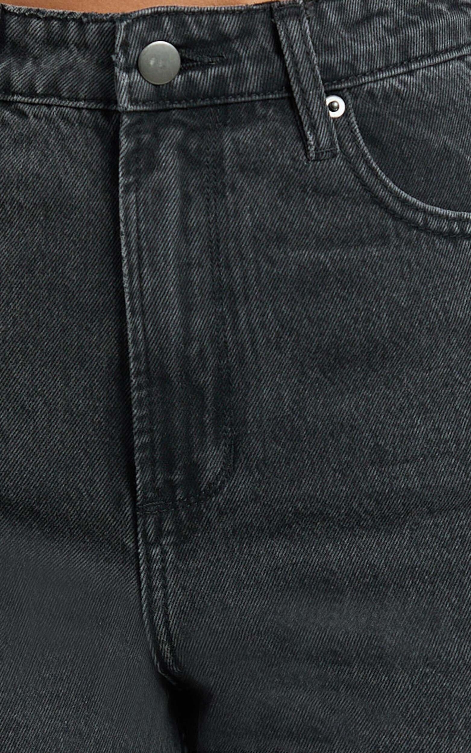 Emman Jeans - High Waisted Cotton Wide Leg Denim Jeans in Black